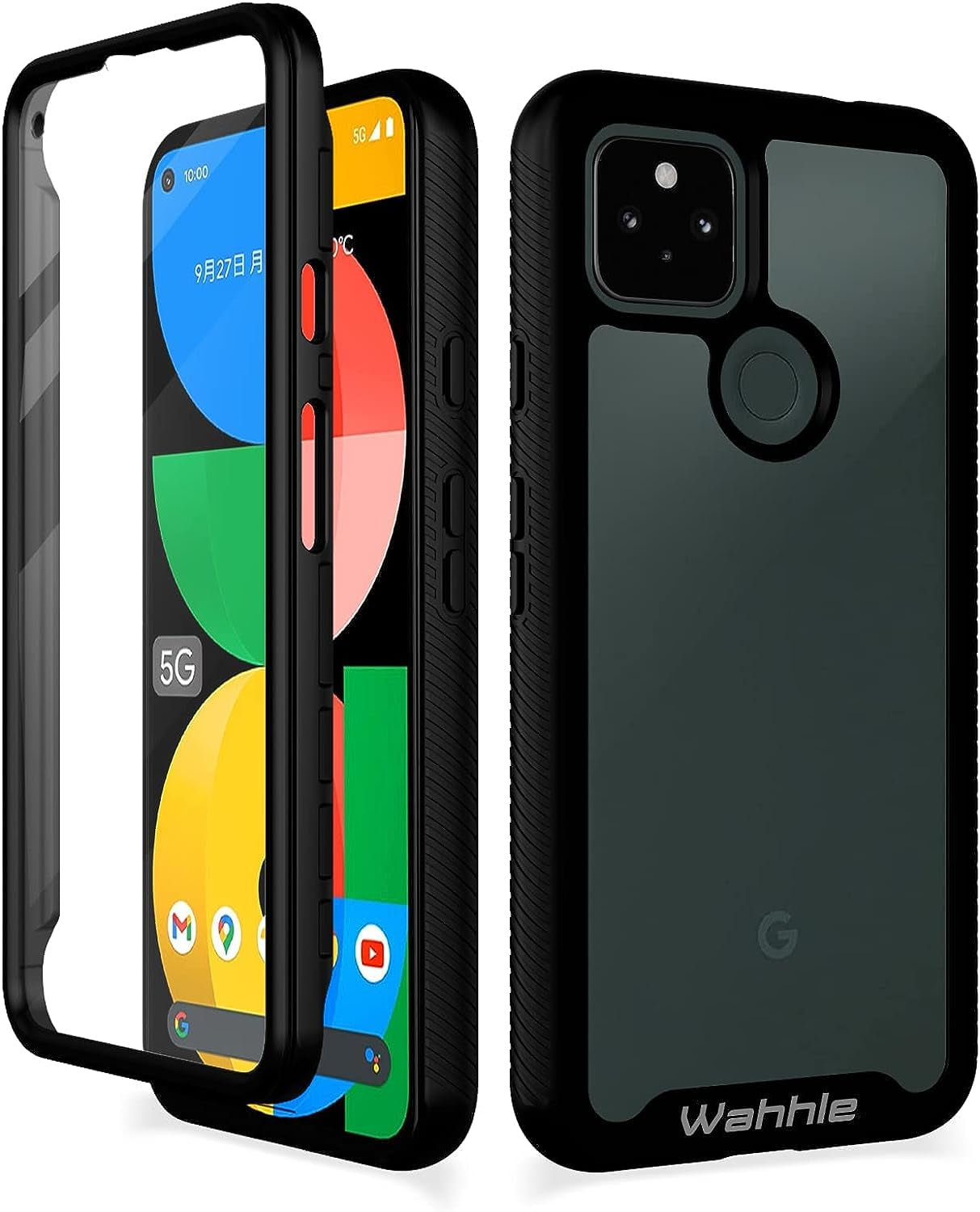 Wahhle Oneplus Nord N200 5G Case, Built in Screen Protector Full Body Shockproof Slim Fit Bumper Protective Phone Cover for 1+ Nord N200 5G Men Women-Black/Clear  wahhle Black Google Pixel 5A 