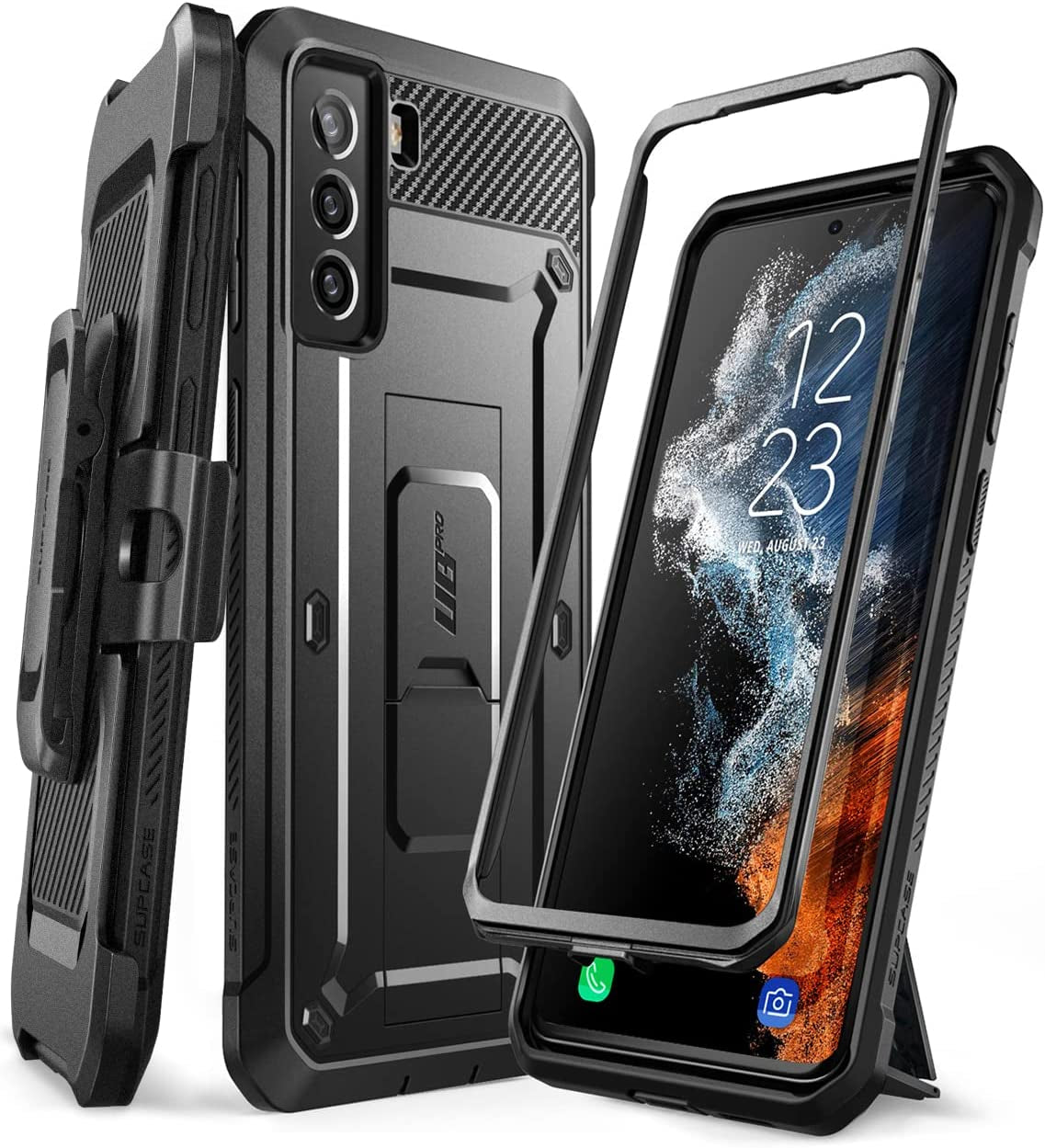 SUPCASE Unicorn Beetle Pro Series Case for Samsung Galaxy S22 plus 5G (2022 Release), Full-Body Dual Layer Rugged Belt-Clip & Kickstand Case without Built-In Screen Protector (Black)  SUPCASE   