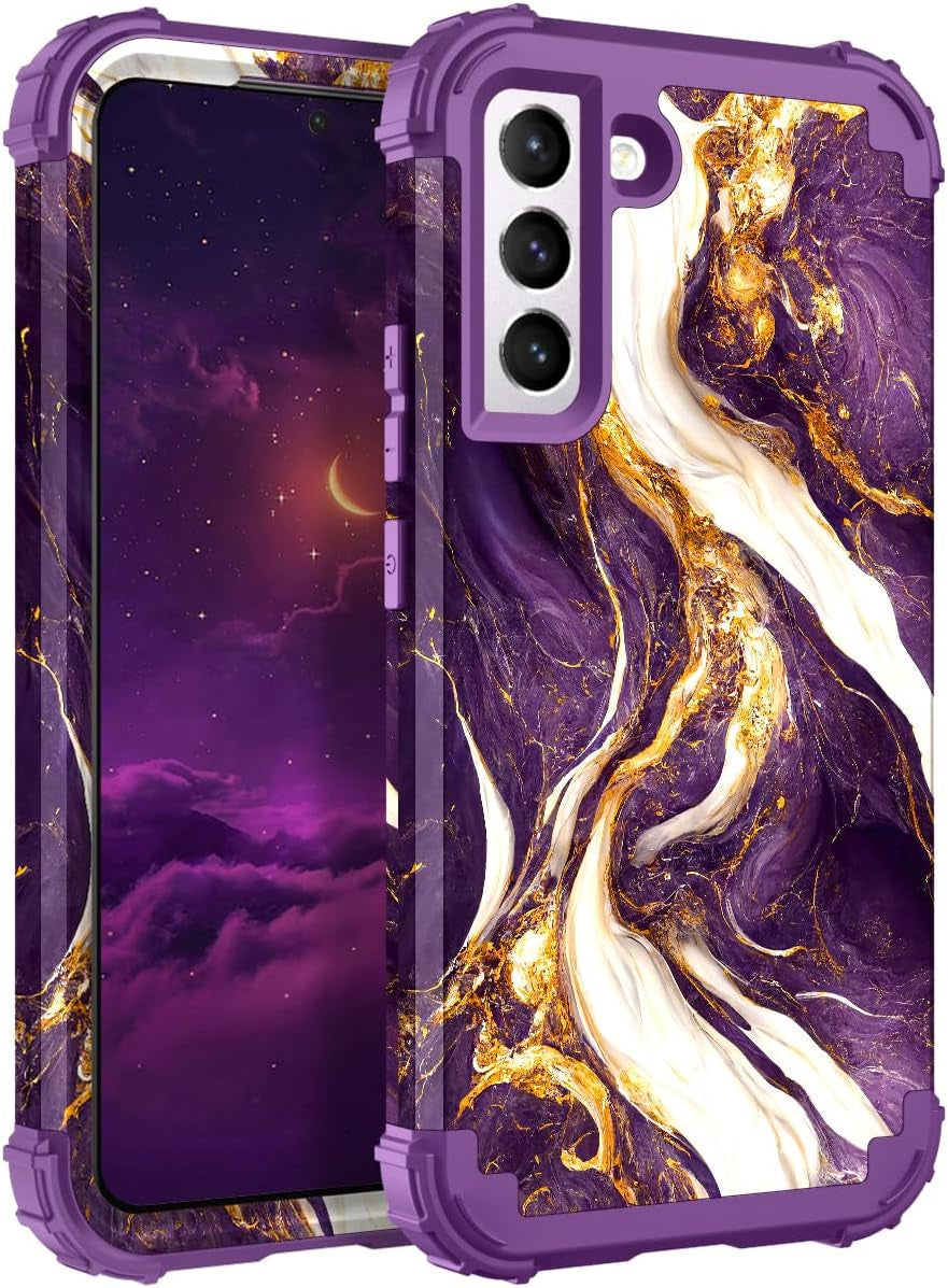 Hocase for Galaxy S22 plus Case, Heavy Duty Shockproof Soft Silicone Rubber Bumper+Hard Plastic Hybrid Protective Case for Samsung Galaxy S22 plus 5G (6.6-Inch Display) 2022 - Teal  Hocase Midnight Purple  