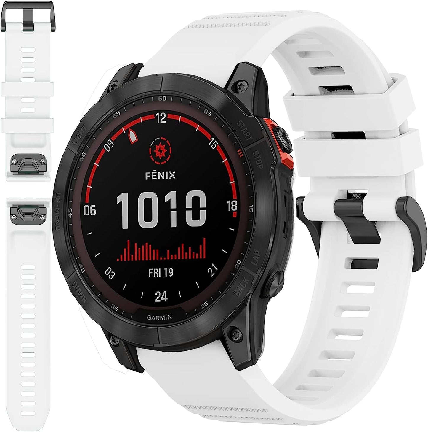 Miimall Compatible for Garmin Fenix 7X Silicone Band, Soft Sport Watch Wristband Women Man Flexible Replacement Band Strap for Garmin Fenix 26Mm 7X/7X Solar/7X Sapphire Solar/6X/5X(Black)  Miimall   