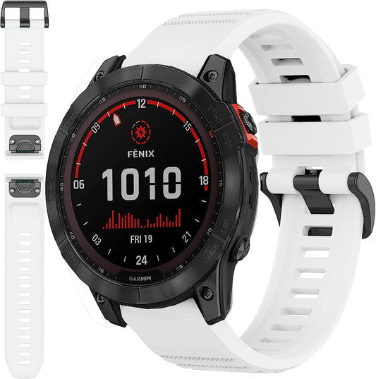 Miimall Compatible for Garmin Fenix 7X Silicone Band, Soft Sport Watch Wristband Women Man Flexible Replacement Band Strap for Garmin Fenix 26Mm 7X/7X Solar/7X Sapphire Solar/6X/5X(Black)  Miimall   