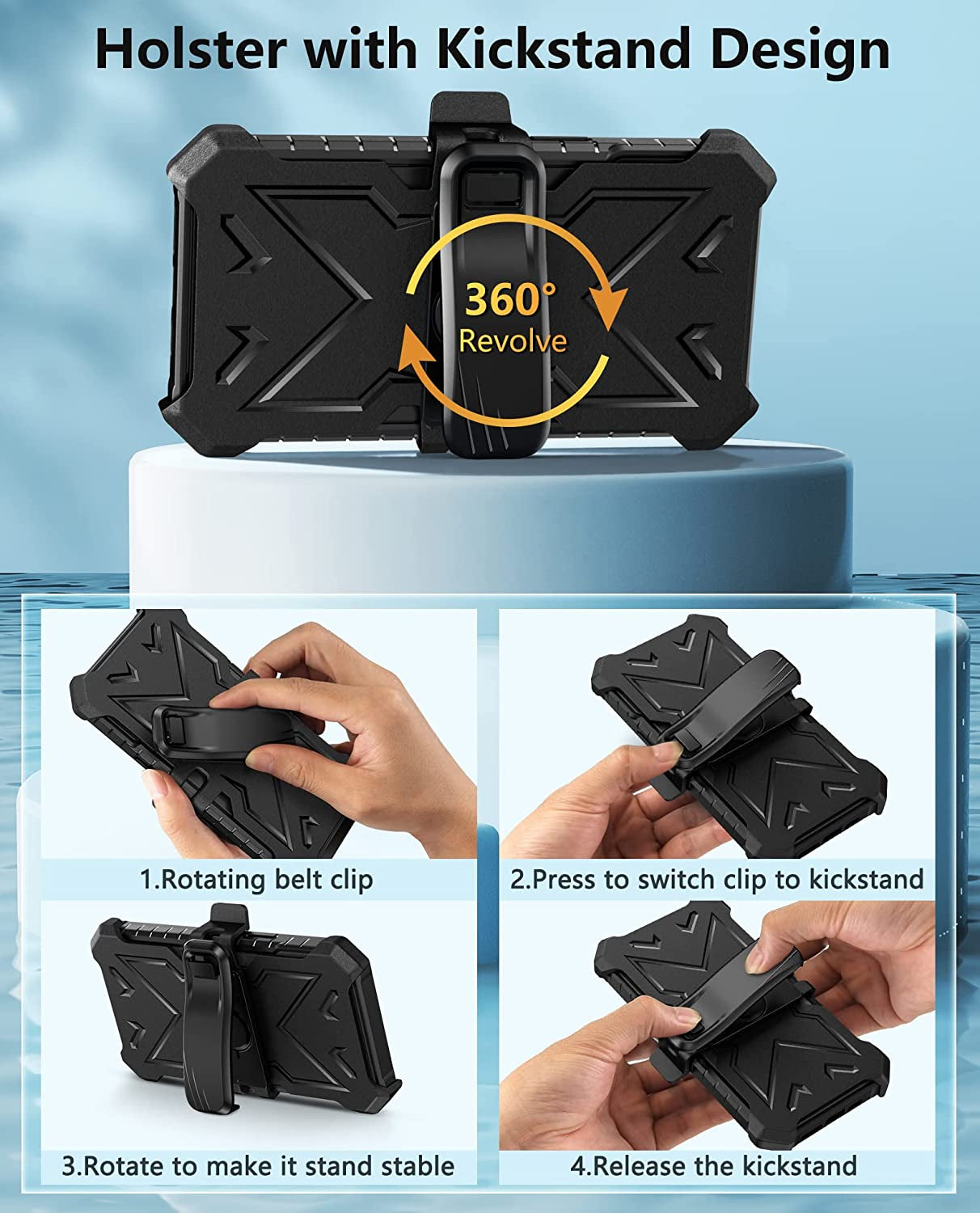 FNTCASE for Iphone 14Plus Phone Case: Rugged Protective Belt Clip Holster Heavy Duty with Built in Kickstand - 360 Protection Shockproof Cover for Apple Iphone 14 plus Cases, 6.7Inch (Matte Black)  iPhone 14 Plus cases   