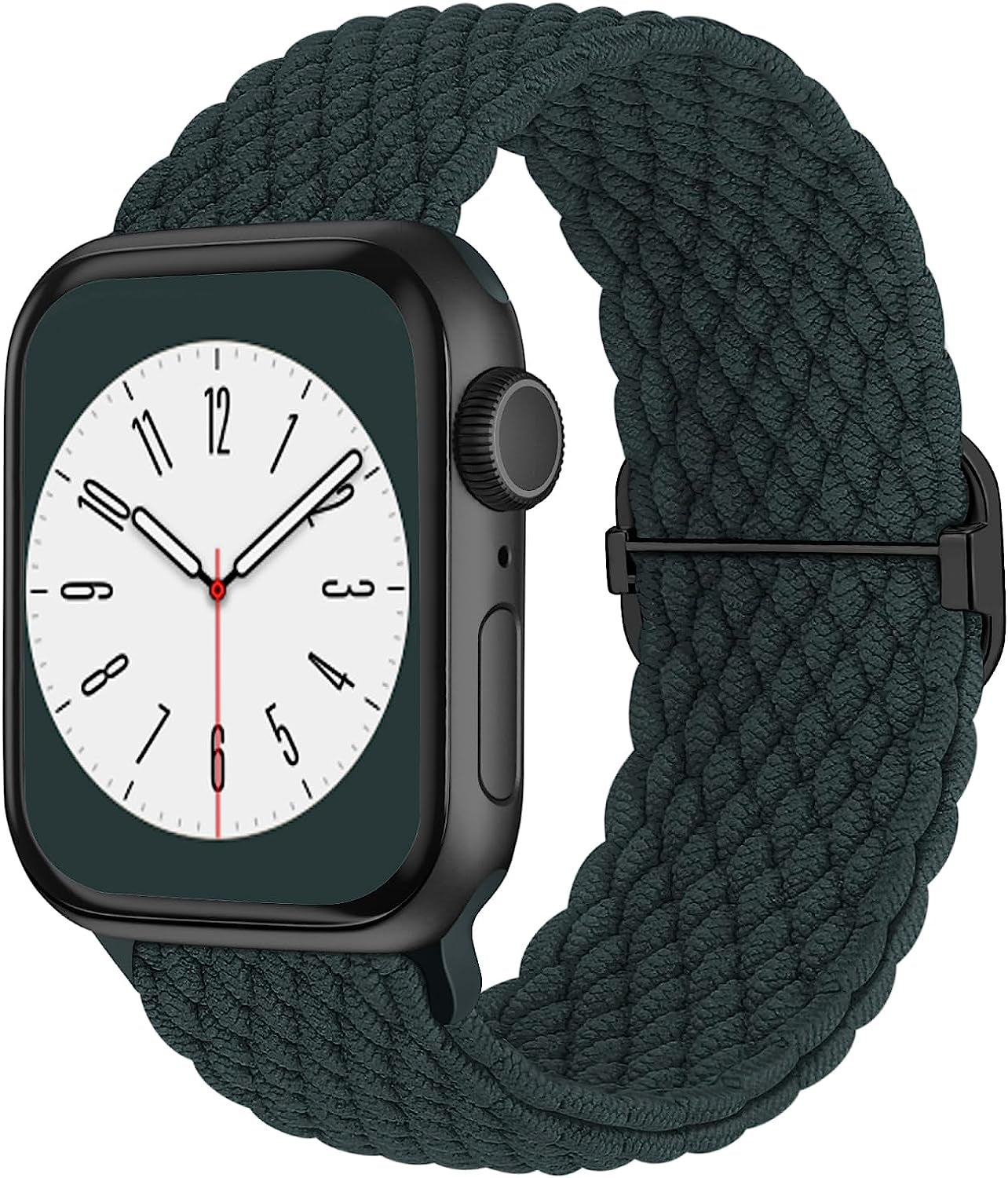 Braided Solo Loop Compatible with Apple Watch Band 38Mm 40Mm 41Mm 42Mm 44Mm 45Mm 49Mm for Women Men, Stretchy Straps Elastic Sport Wristbands for Iwatch Series 8 7 6 5 4 3 2 1 SE Ultra  Butifacion Dark Green 38/40/41mm 