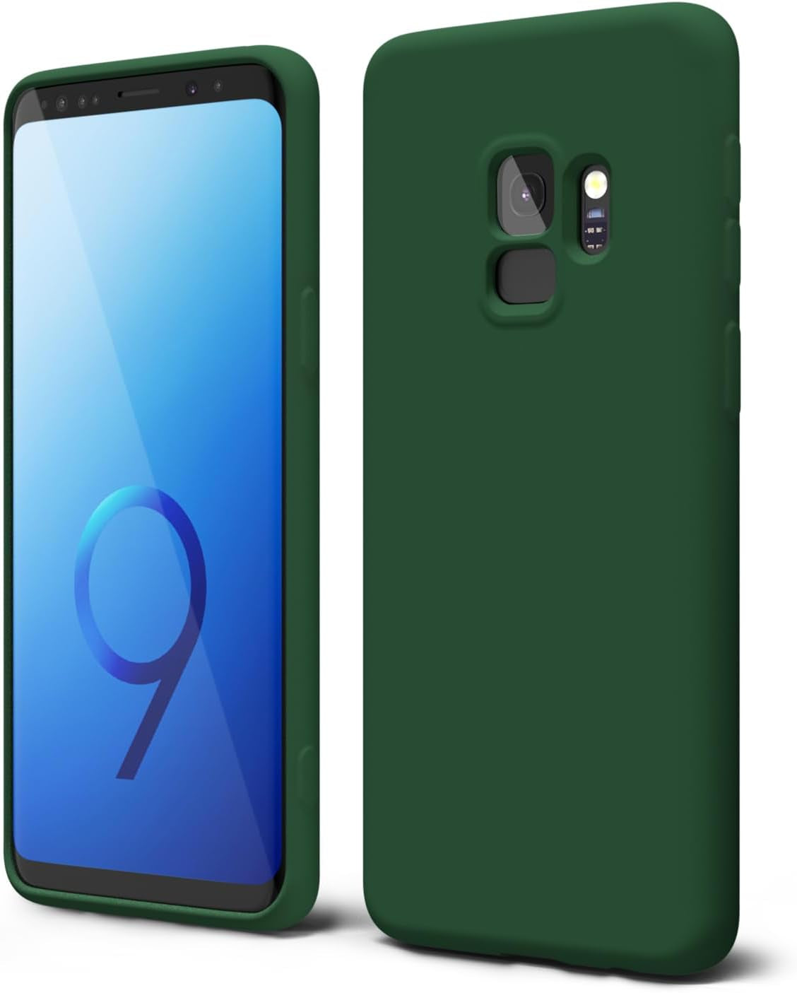 Oakxco for Samsung Galaxy S9 plus Phone Case Liquid Silicone Grip, Cute Thin Slim Soft Rubber TPU Plain Smooth Gel Cover for Women Girl, Matte Solid Protective & Shockproof, Aqua Sky Baby Light Blue  Oakxco   