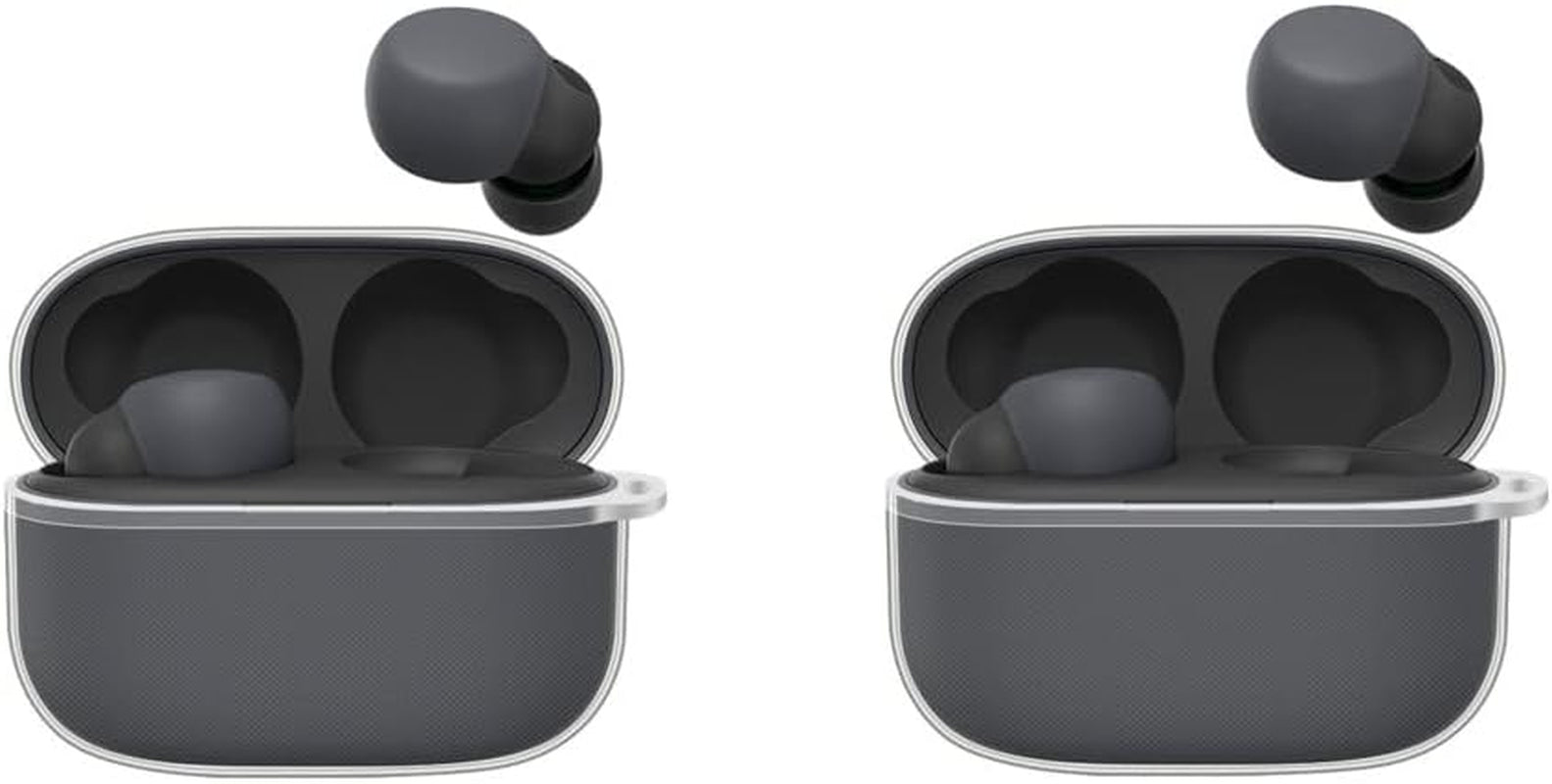 2 Pack Soft TPU Protective Clear Case Cover Compatible with Sony Linkbuds S WF-LS900N Earbuds, Protective Skin Sleeve with Key Chain (Transparent)  DAYJOY   