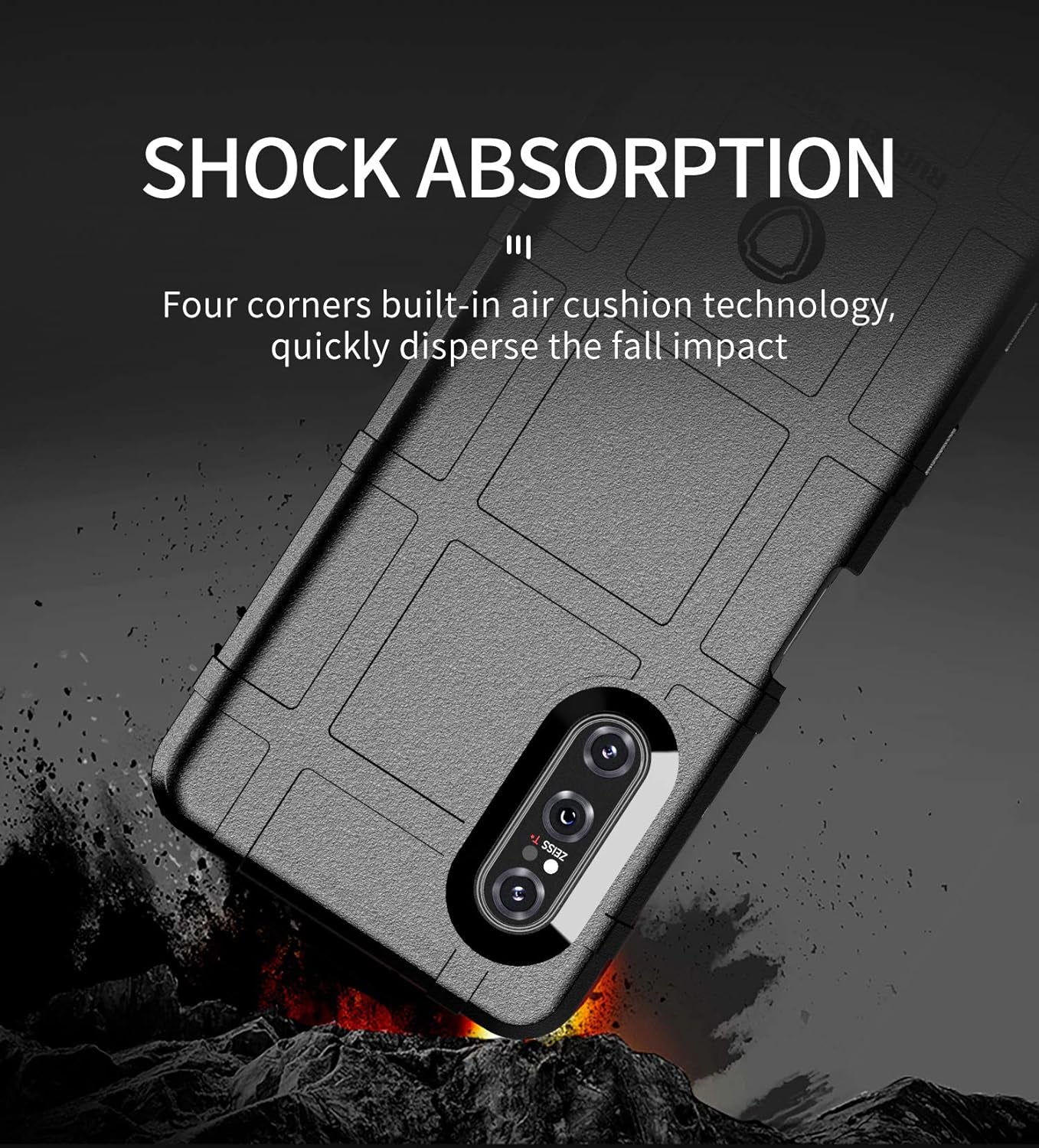 Sony Xperia 5 II Case,Zyzx Heavy Duty Shockproof Military Grade Drop Tested Field Protective Phone Case Super Sturdy TPU Bumper Full Body Rugged Hard Cover for Sony Xperia 5 II, Hd-Black  ZYZX   