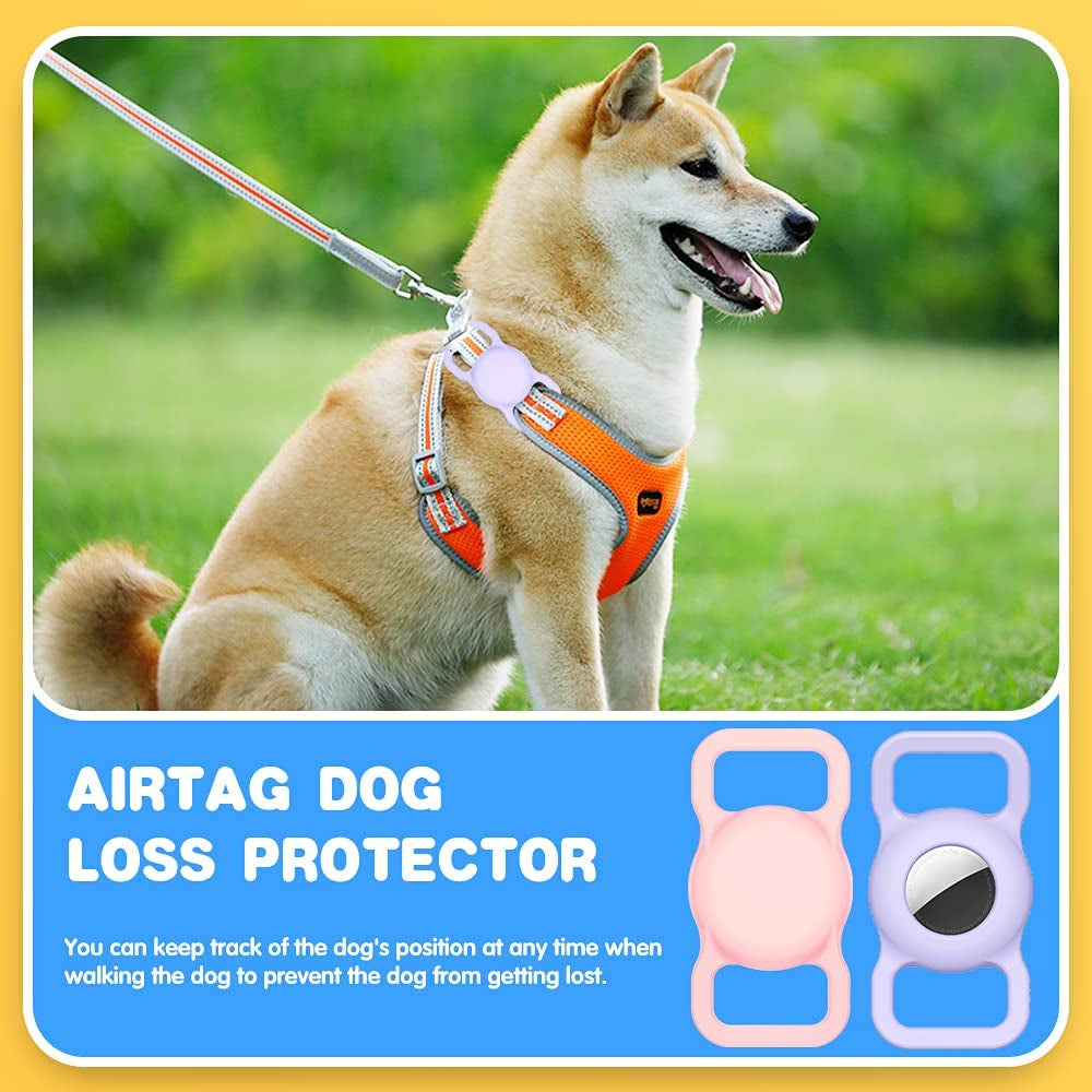 VEGO [2+2+4Pack] Airtag Bracelet for Kids, 2 Pack Silicone Watch Bands + 2 Pack Pet Collar Holder + 4 Pack Anti-Scratch Films for Kids Children, Waterproof Wristband Compatible with Apple Airtag 2021  VEGO   