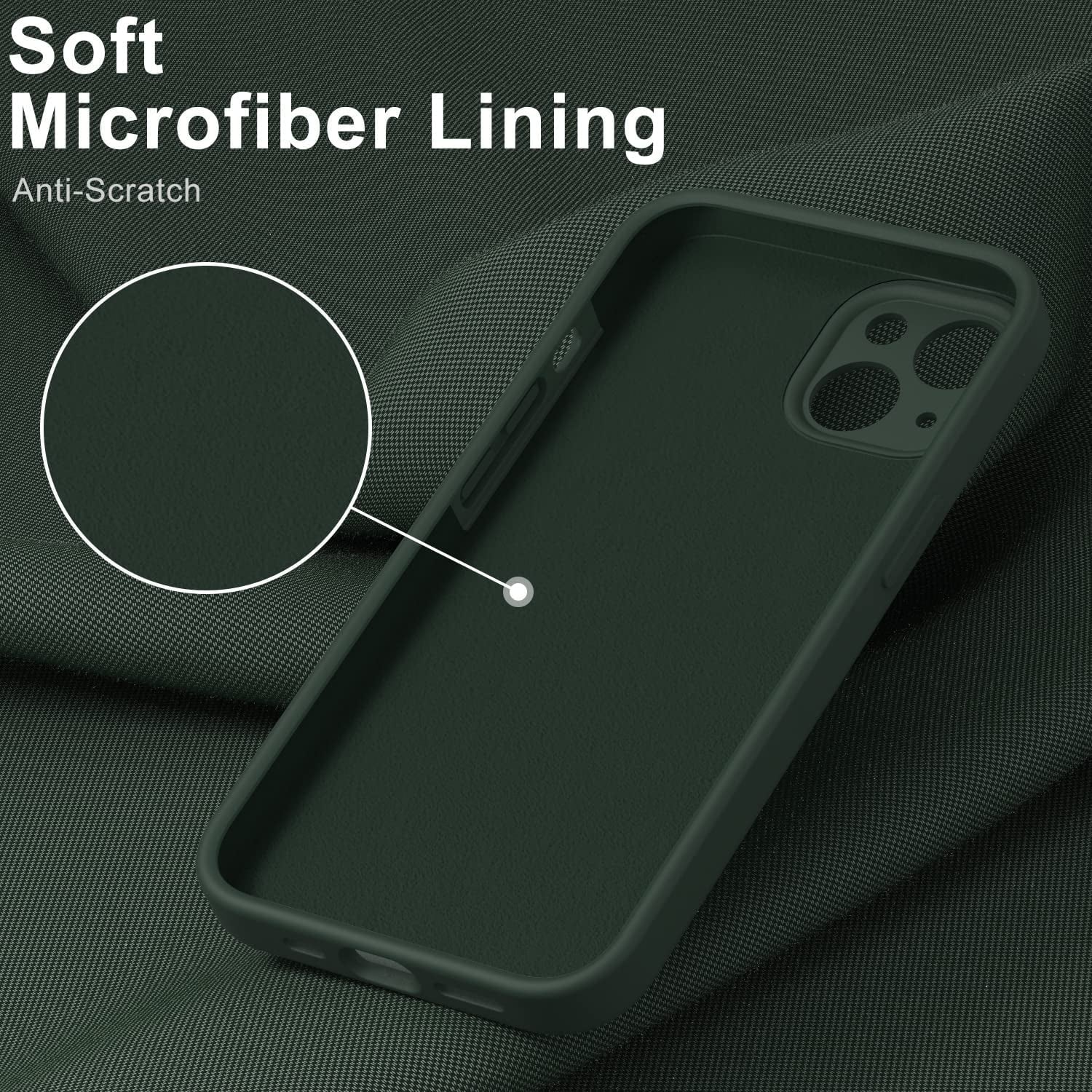 DEENAKIN Iphone 14 Case with Screen Protector,Enhanced Camera Cover,Passing 16Ft Drop Tested Soft Silicone Gel Rubber,Slim Fit Protective Phone Case for Iphone 14 6.1" Army Green  DEENAKIN   