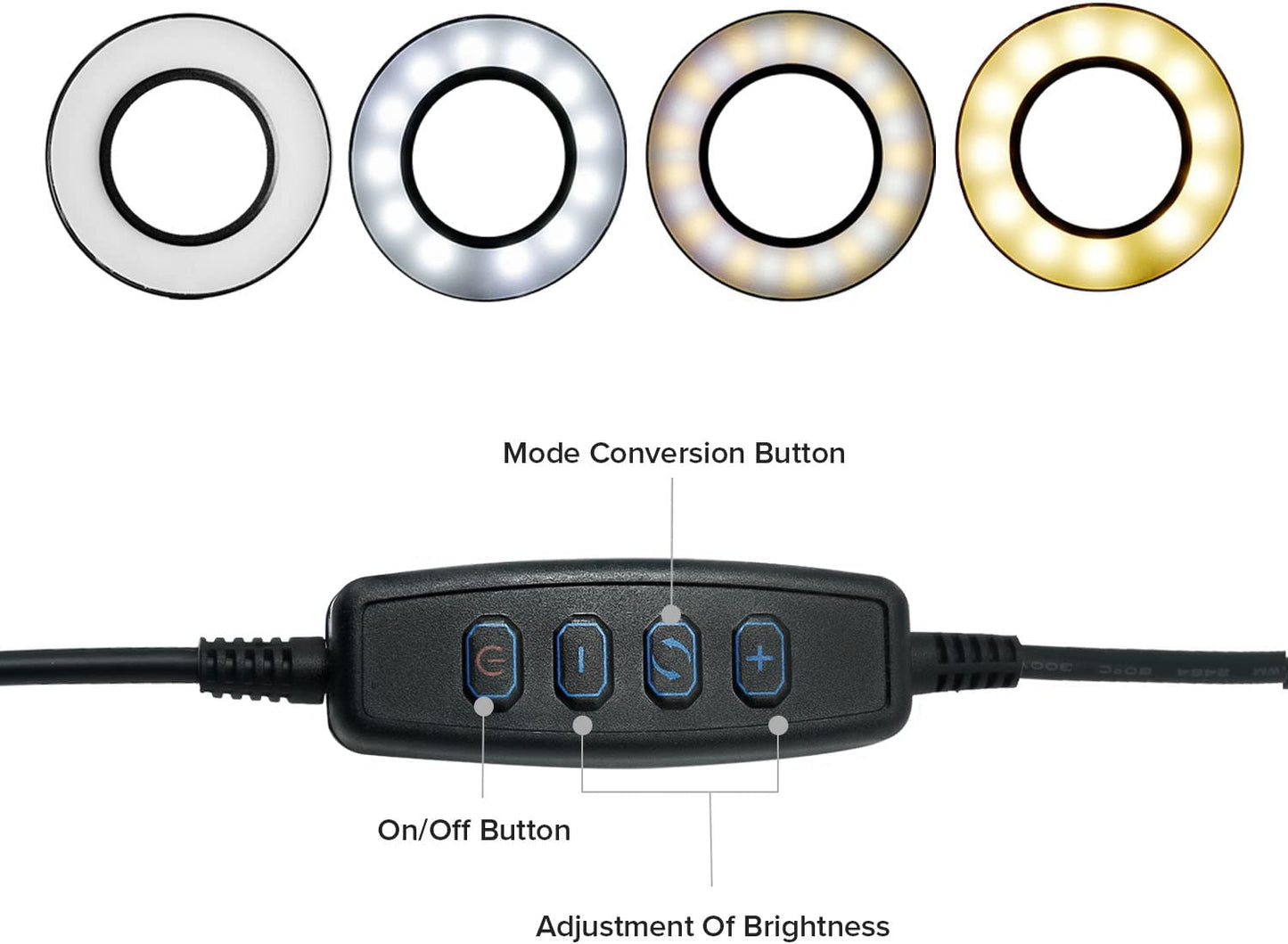 LS Photography Clip on Selfie Ring Light Stand with Phone Holder, Flexible Arms for Video Photography Desk Lamp Bedroom, LGG775  LS PHOTOGRAPHY   