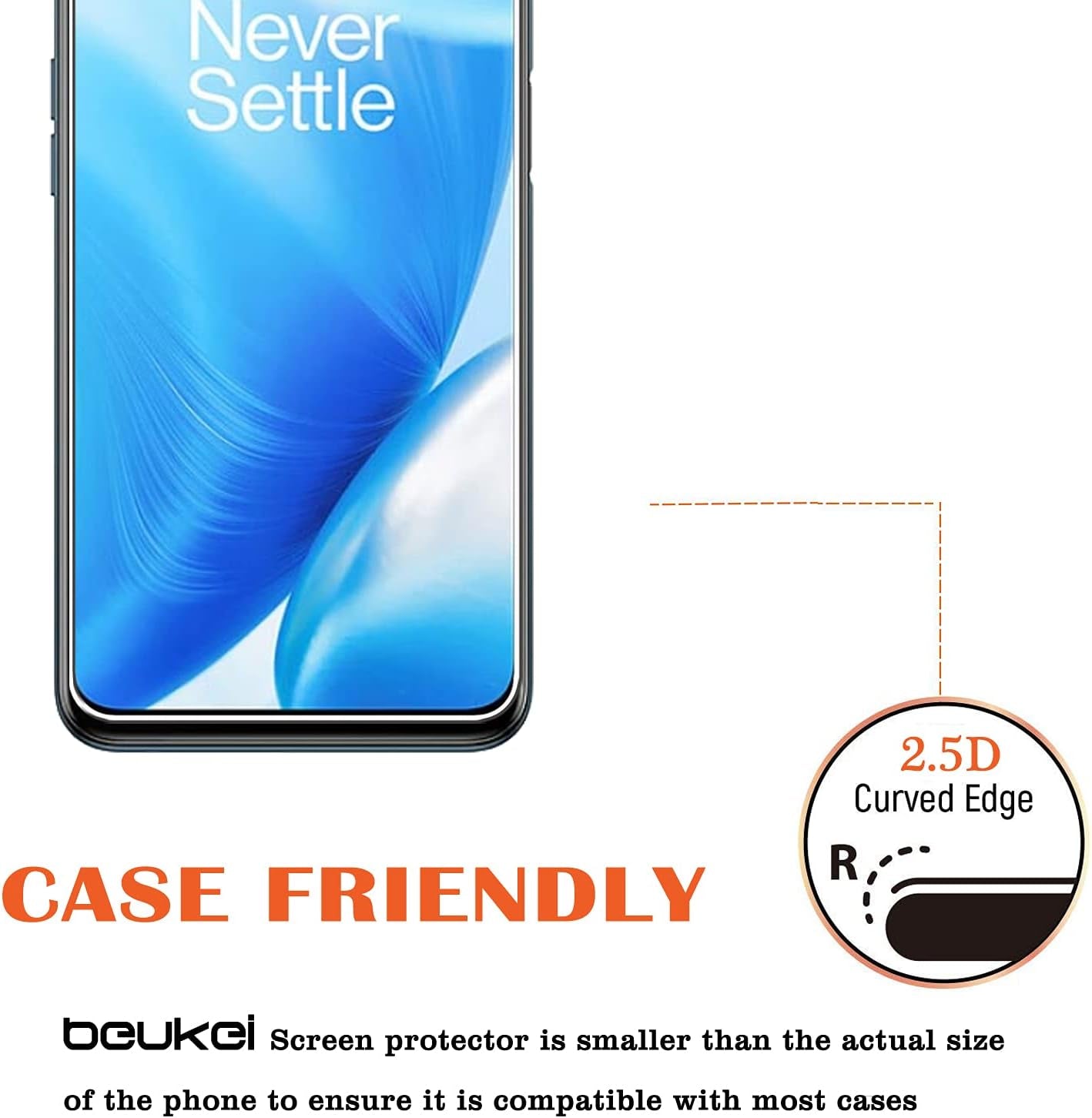 Beukei (3 Pack) Compatible for Oneplus Nord N200 5G Screen Protector Tempered Glass, Touch Sensitive,Case Friendly, 9H Hardness  Beukei   