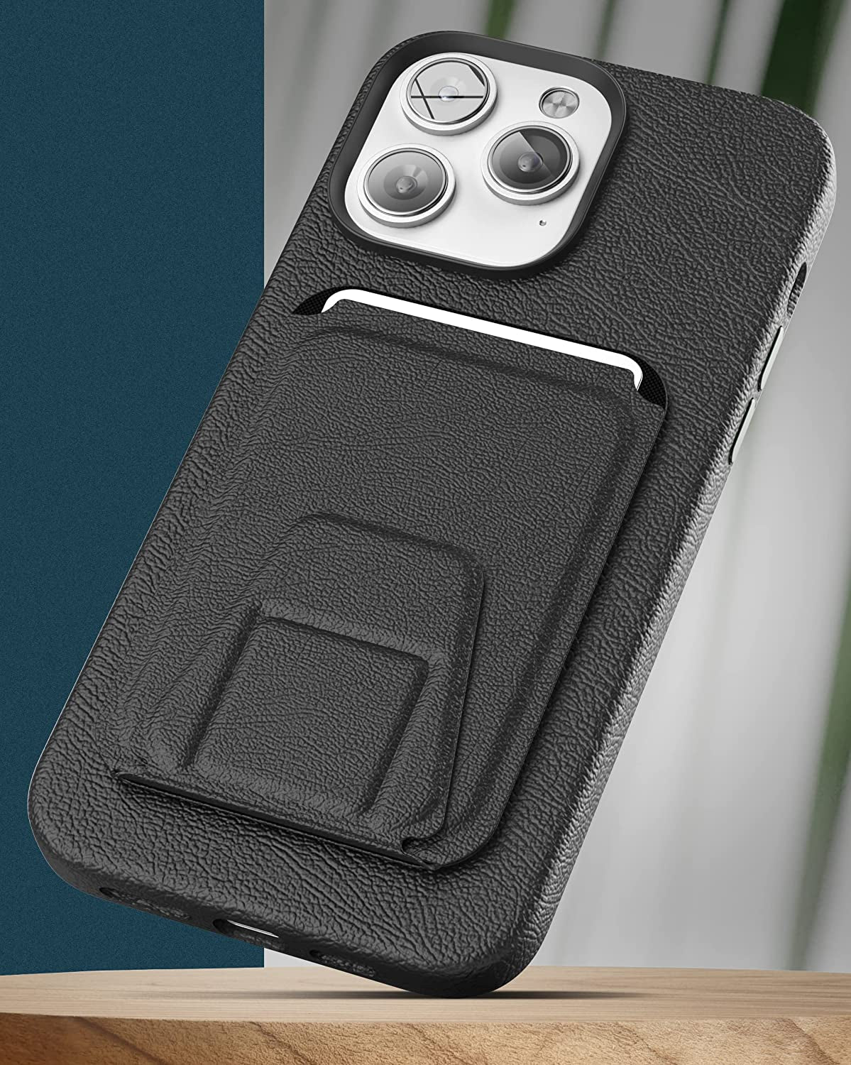 Encased MAG Case Wallet Set - Designed for Iphone 14 PRO Leather Case with Screen Protector and Card Holder W/Magnetic Kickstand (Compatible with Magsafe) Black  Encased   