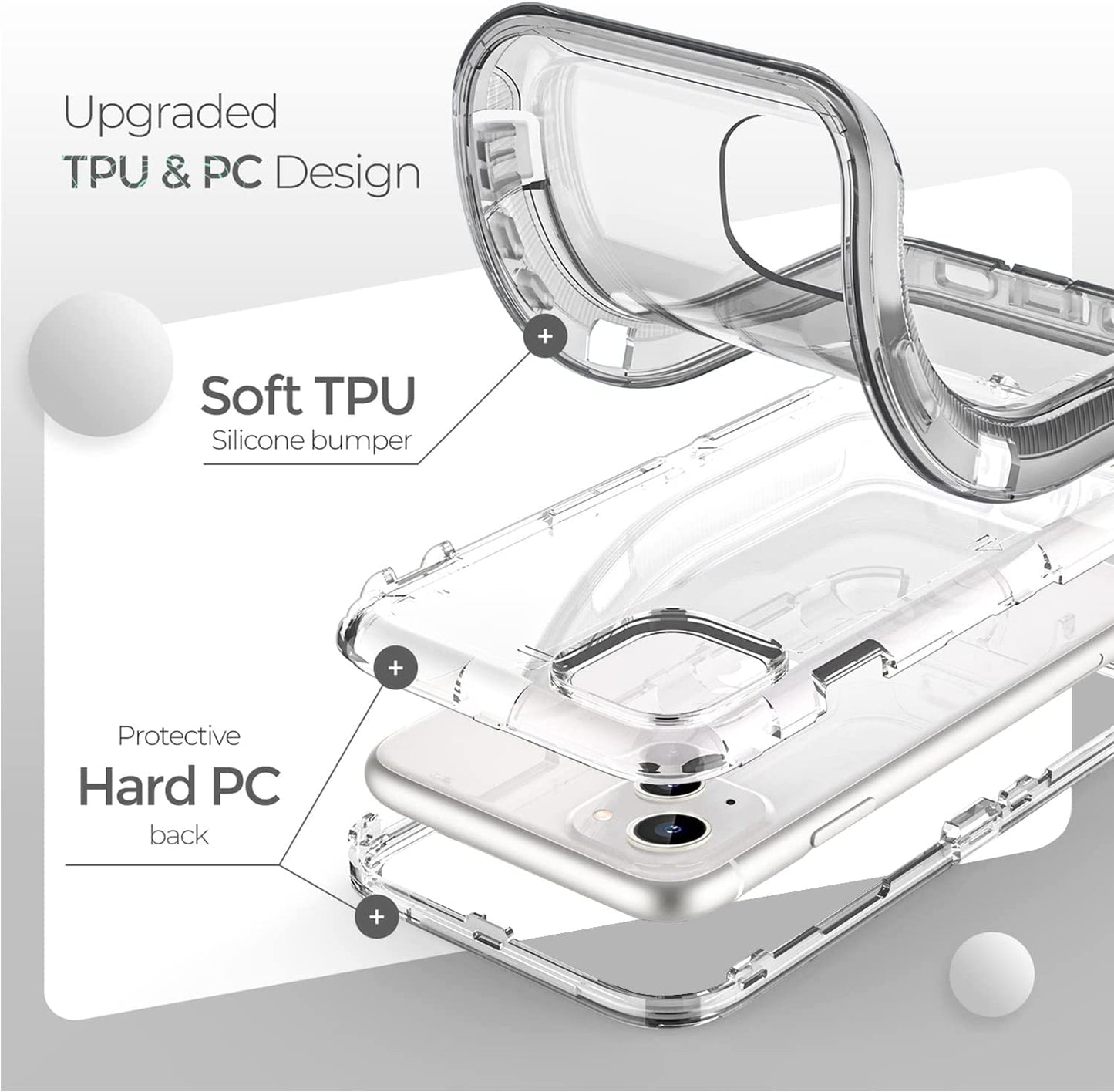 Oribox Case Compatible with Iphone 13, Heavy Duty Shockproof Anti-Fall Clear Case  ORIbox   