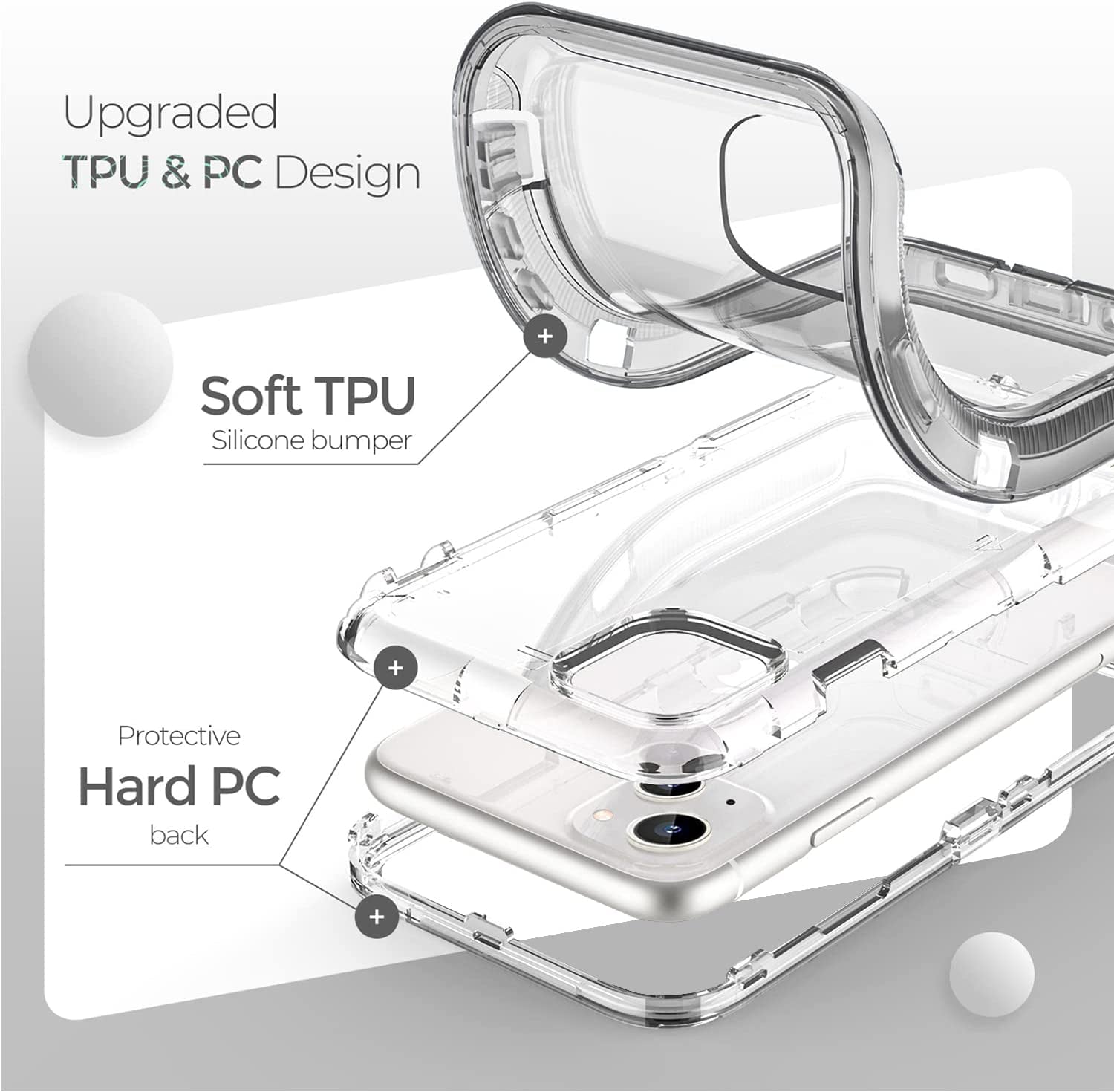 Oribox Case Compatible with Iphone 13, Heavy Duty Shockproof Anti-Fall Clear Case  ORIbox   