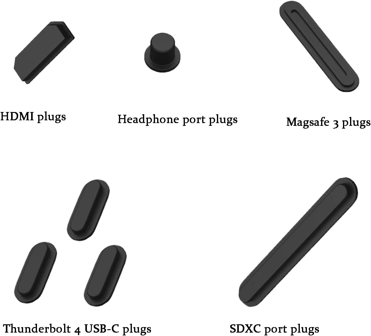 I-Tensodo 7 Pcs Dust Plug Cover for 2023-2021 Release Macbook Pro 14 A2442 A2779 and Macbook Pro 16 A2485 A2780 M2 M1 Pro/Max Chip, Silicon Dust Plug Set for Hdmi/Sd/Charger Port/Thunderbolt/Headphone  i-Tensodo   