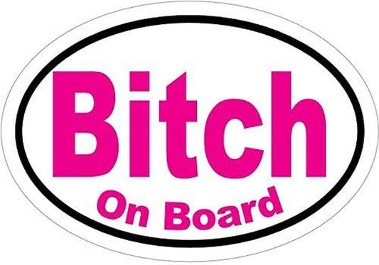 ION Graphics Magnet Bitch on Board Vinyl Laptop - Feminist Vinyl Magnet - Perfect Joke or Gag Gift - Made in the USA Size: 4.7 X 3.3 Inch  ION Graphics   