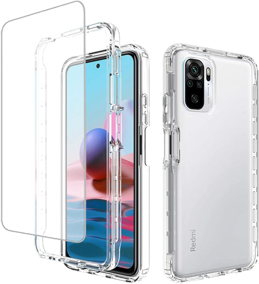 Zoeirc Case for Redmi Note 10 (4G)/Redmi Note 10S Case with Tempered Glass Screen Protector, Soft 360 Full Body Shockproof Hybrid Bumper Crystal Clear Case Cover for Xiaomi Redmi Note 10S (Clear)  Zoeirc   