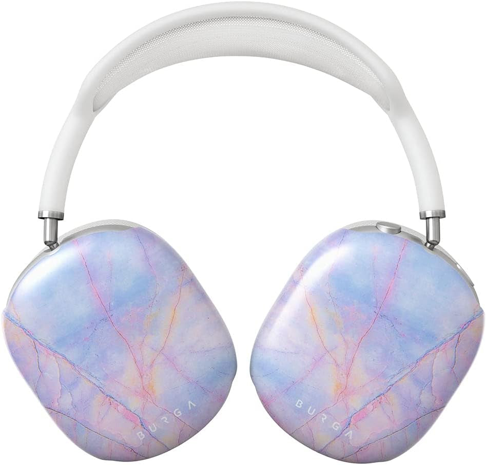 Burga Airpod Hardcase Compatible with Apple Airpods MAX Case, Sky Blue Mint Green Gold Dusts Marble Turquoise Azure Ocean Cute Case for Women, Protective Hard Plastic Case Cover  BURGA Cotton Candy Airpods MAX 