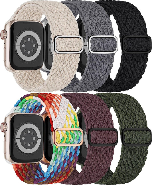 Braided Solo Loop for Apple Watch Band 40Mm 41Mm 38Mm 44Mm 45Mm 42Mm Ultra 49Mm Men/Women,Solace Stretchy Nylon Sport Wristband Strap for Iwatch Bands Series 8/7/6 5/4/3/2/1/SE 44 45 41 40 Mm  DMVEIMAL   