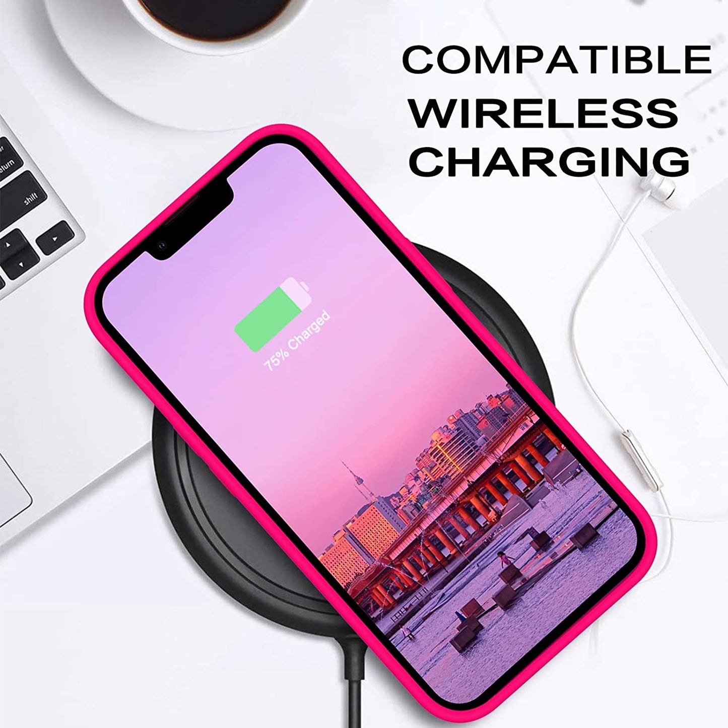 BENTOBEN Compatible with Iphone 14 Case, Soft Silicone Gel Rubber Bumper Microfiber Lining Hard Back Shockproof Protective Phone Cover for Iphone 14 6.1", Hot Pink  BENTOBEN   