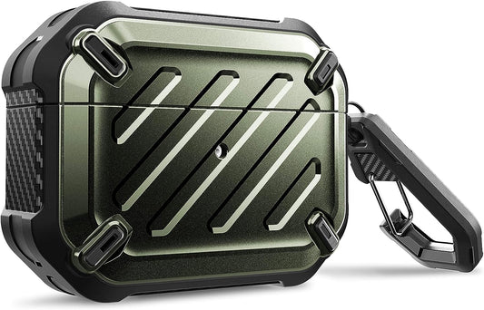 Supcase Unicorn Beetle Pro Series Case Designed for Airpods Pro, Full-Body Rugged Protective Case with Carabiner for Apple Airpods Pro (Darkgreen)  SUPCASE   