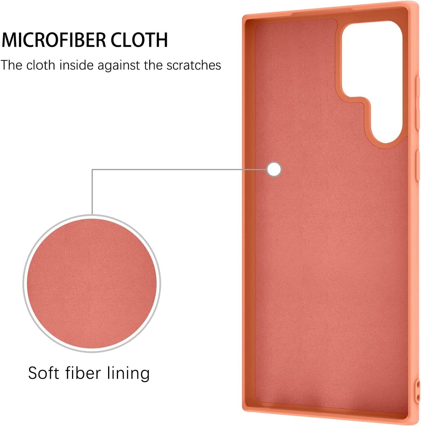 DUEDUE for Samsung Galaxy S22 Ultra 5G Case, Liquid Silicone Slim Soft Gel Rubber Cover with Ring Kickstand Car Mount Function Shockproof Protective Phone Case for Samsung S22 Ultra 6.8", Orange  DUEDUE   