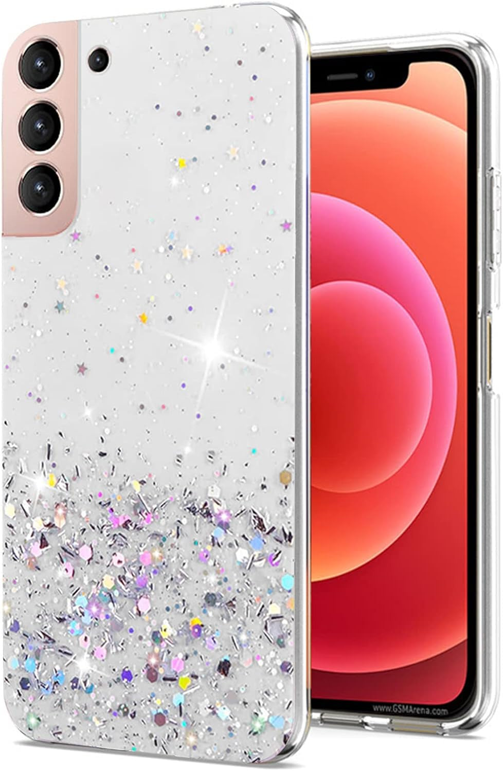 Phone Case for Samsung Galaxy S22 plus 5G Purple, Bling Bling Samsung S22 plus Case Glitter, Samsung Galaxy S22 plus Case Clear Silicone Anti-Scratch (Samsung S22 plus 5G, Pink)  Generic Clear Samsung S22 Plus 5G 