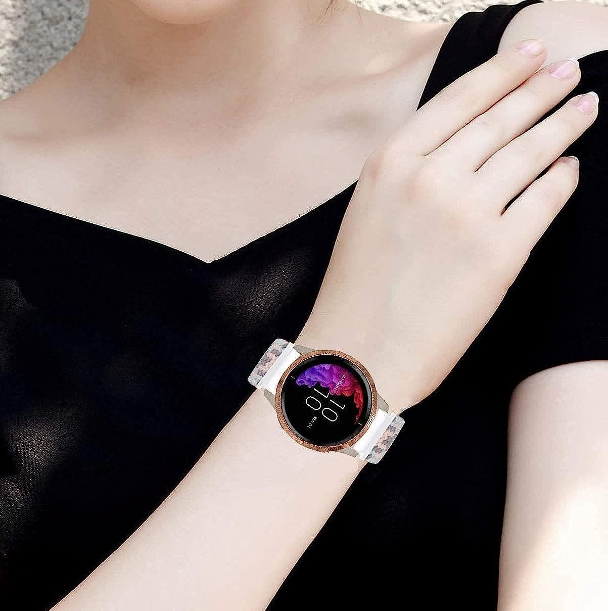 Krudary Nylon Elastic Watch Bands Compatible with Garmin Venu/Venu Sq, 20Mm Adjustable Fabric Breathable Soft Stretch Bracelet Strap for Garmin Vivoactive 3, Vivomove Hr/Style/Luxe  Krudary   