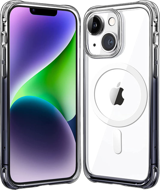 Mkeke Magnetic Designed for Iphone 14 Case for Iphone 13 Case Clear with Magsafe [Military Grade Drop Protection] [Not Yellowing] Shockproof Phone Case for Apple Iphone 13/14 - Black Clear  Shenzhen Make Technology Company Limited Black Clear  