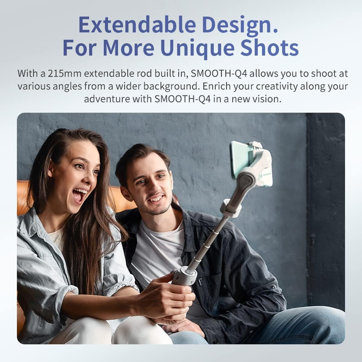 Zhiyun Smooth Q4 Combo Smartphone Gimbal Stabilizer, 215Mm Built-In Extension Rod 5500K Magnetic Fill Light Compatible with Android and Iphone for Vlog Tiktok Youtube Video  zhi yun   