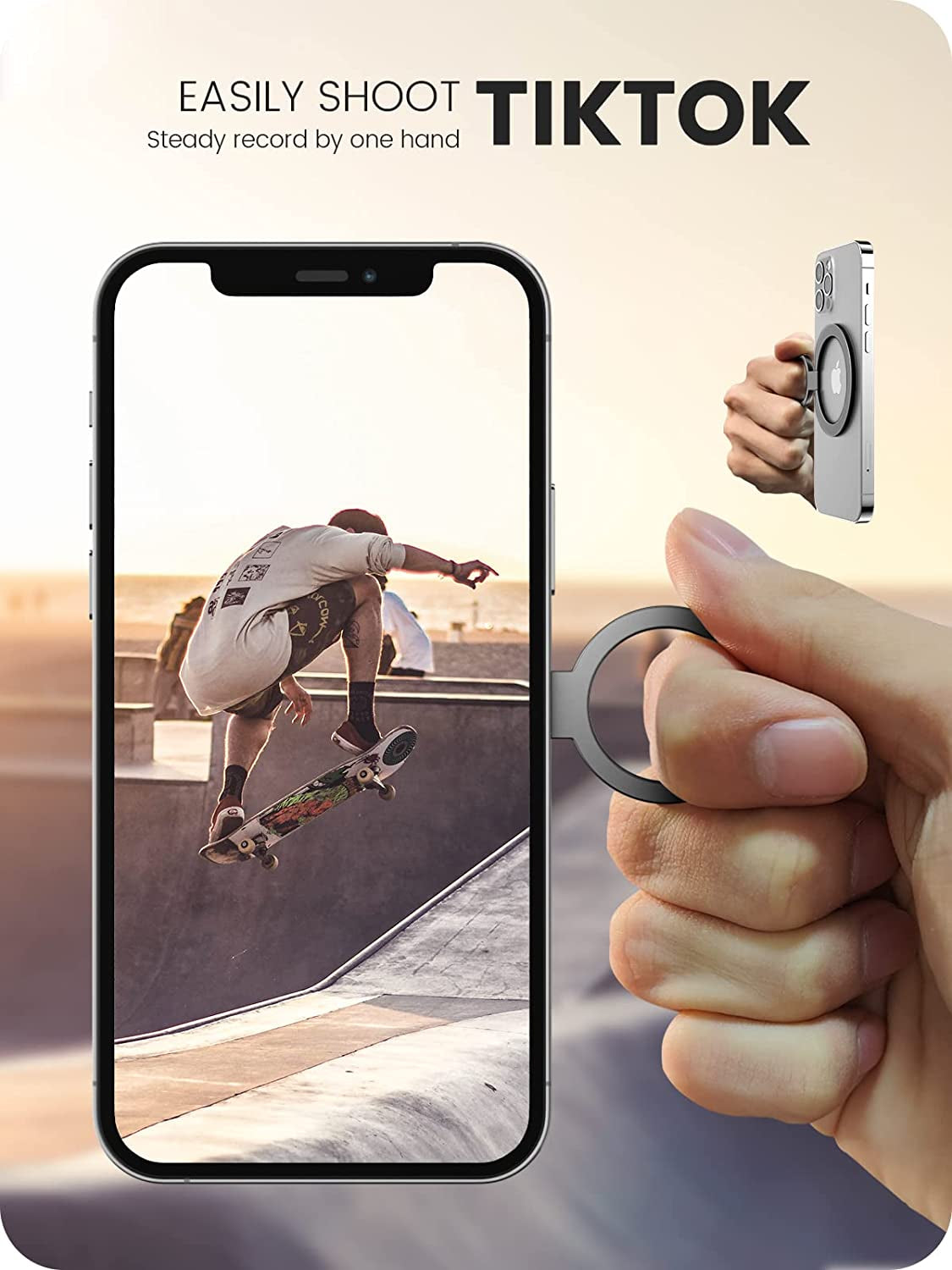 A-Lugei【Removable Wireless Charging】 Magsafe Ring, 【Foldable & Detachable】 Magnetic Cell Phone Ring Holder Finger Kickstand, 【14 Strong Magnets】 Phone Holder for Hand Mag Safe Iphone Ring Holder Grip  A-LuGei   