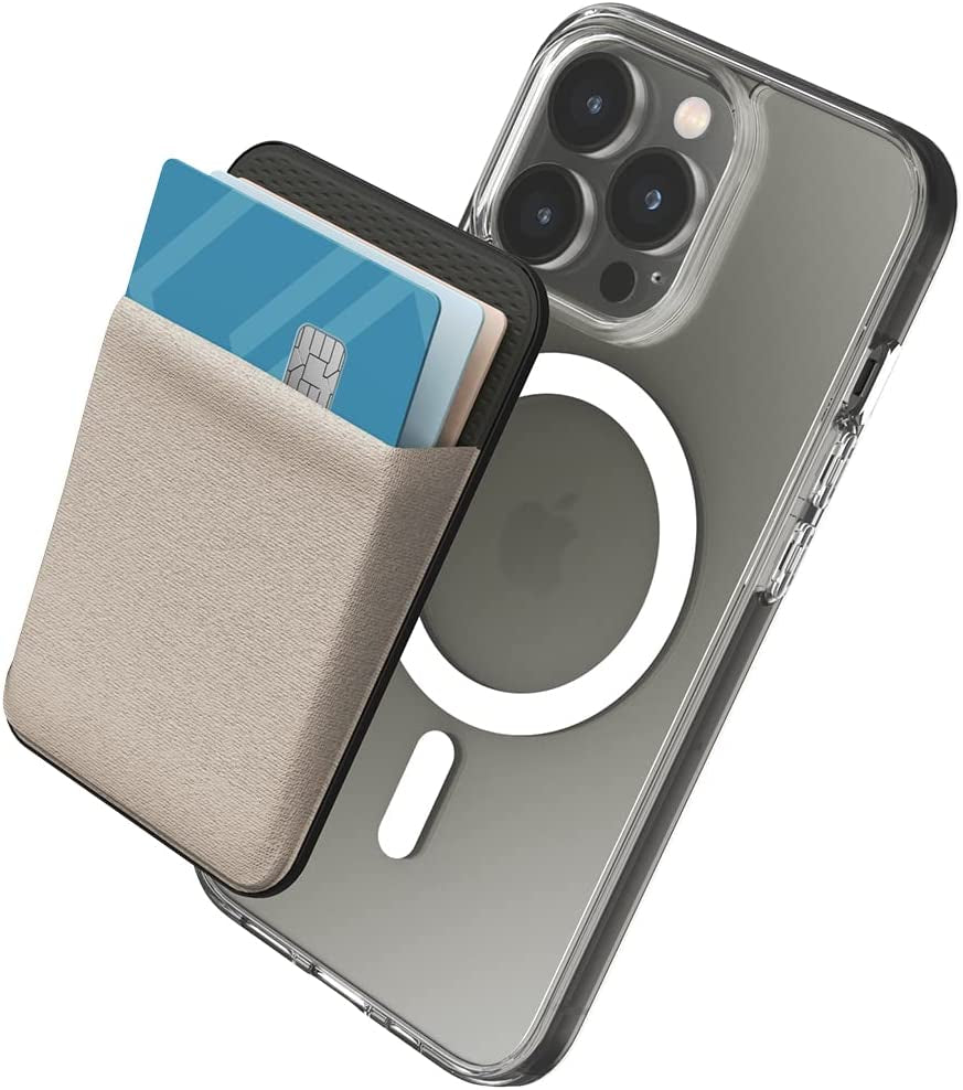 Sinjimoru Basic Cell Phone Wallet Stick On, Phone Card Holder for Back of Phone for Magsafe Wallet Compatible with Iphone 14 & 13 12 Series. M-Basic Black  Sinjimoru Co. Ltd M-Basic Grey Wallet for Magsafe 