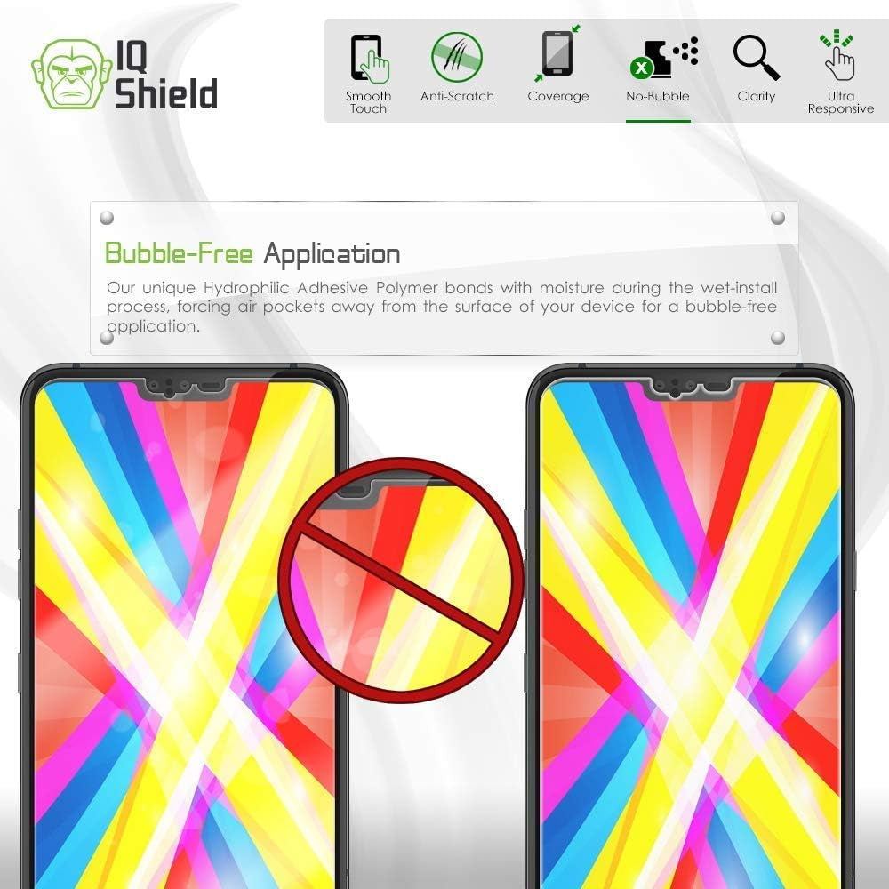 Iqshield Screen Protector Compatible with LG V40 Thinq (2-Pack)(Case Friendly) Anti-Bubble Clear TPU Film  IQShield   