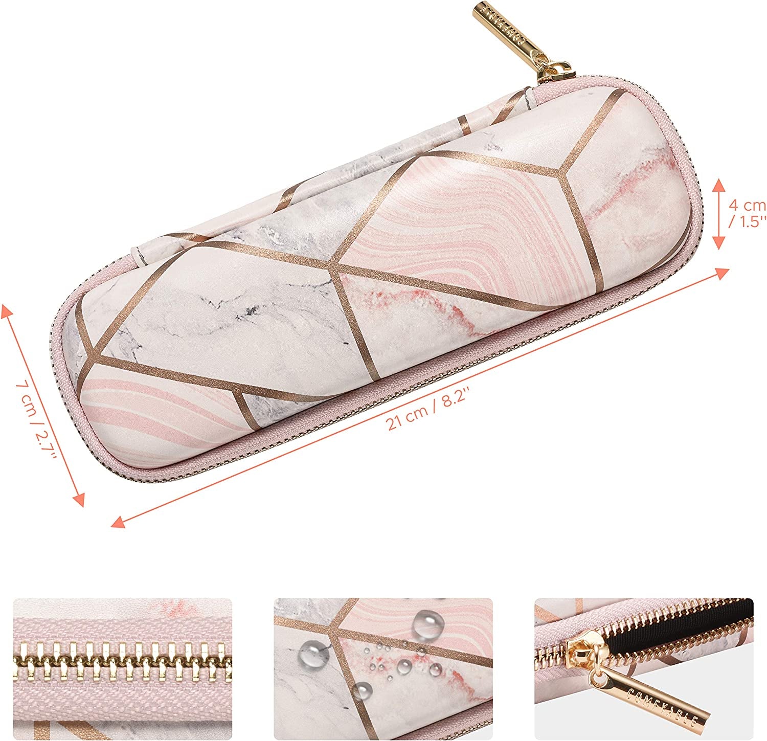 Comfyable Pencil Holder Pencil Case for Apple Pencil, Pen Accessories Elastic Strap Sleeve Protective Carrying Case for Airpods with Mesh Pockets, Geometric Marble  Comfyable   