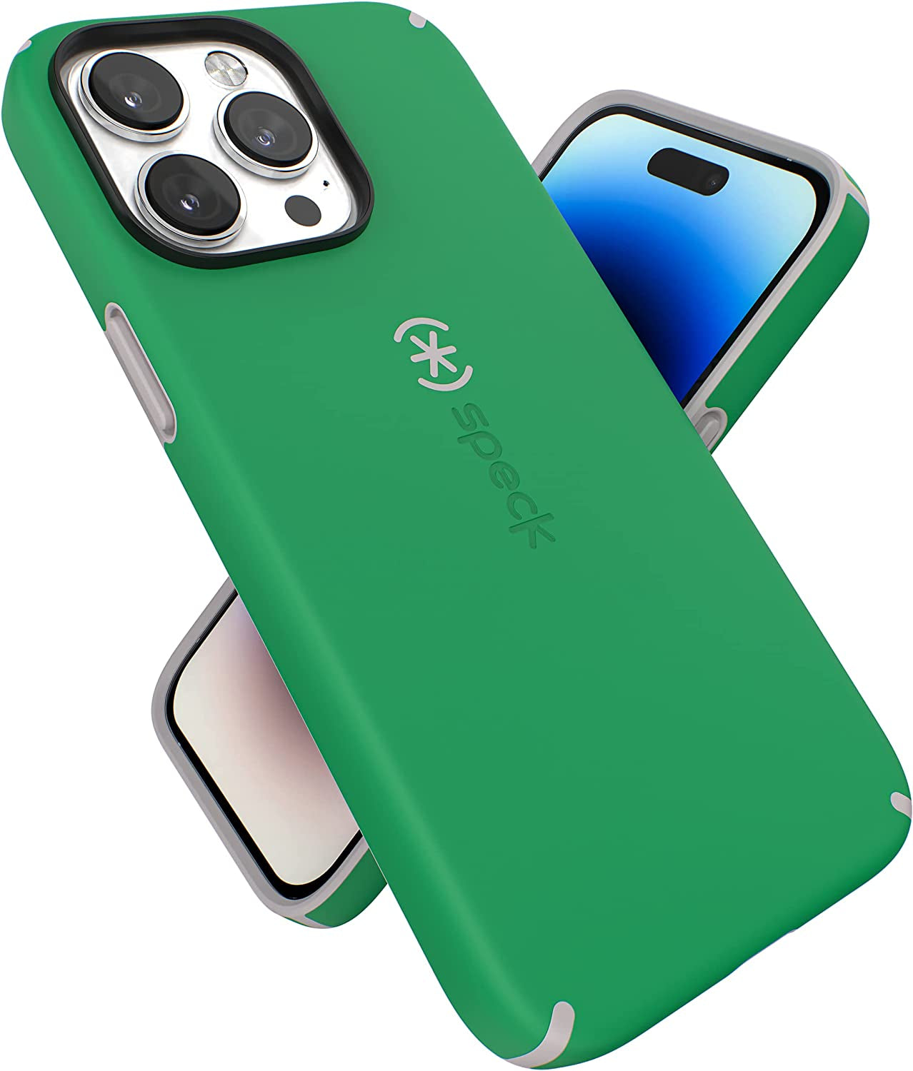 Speck for Iphone 14 Pro Max Case - Drop Protection, Scratch Resistant, Built for Magsafe with Soft Touch Coating - 6.7" Iphone 14, Dual Layer Case -Cloudy Grey/Spring Purple Candyshell Pro  Speck Products   