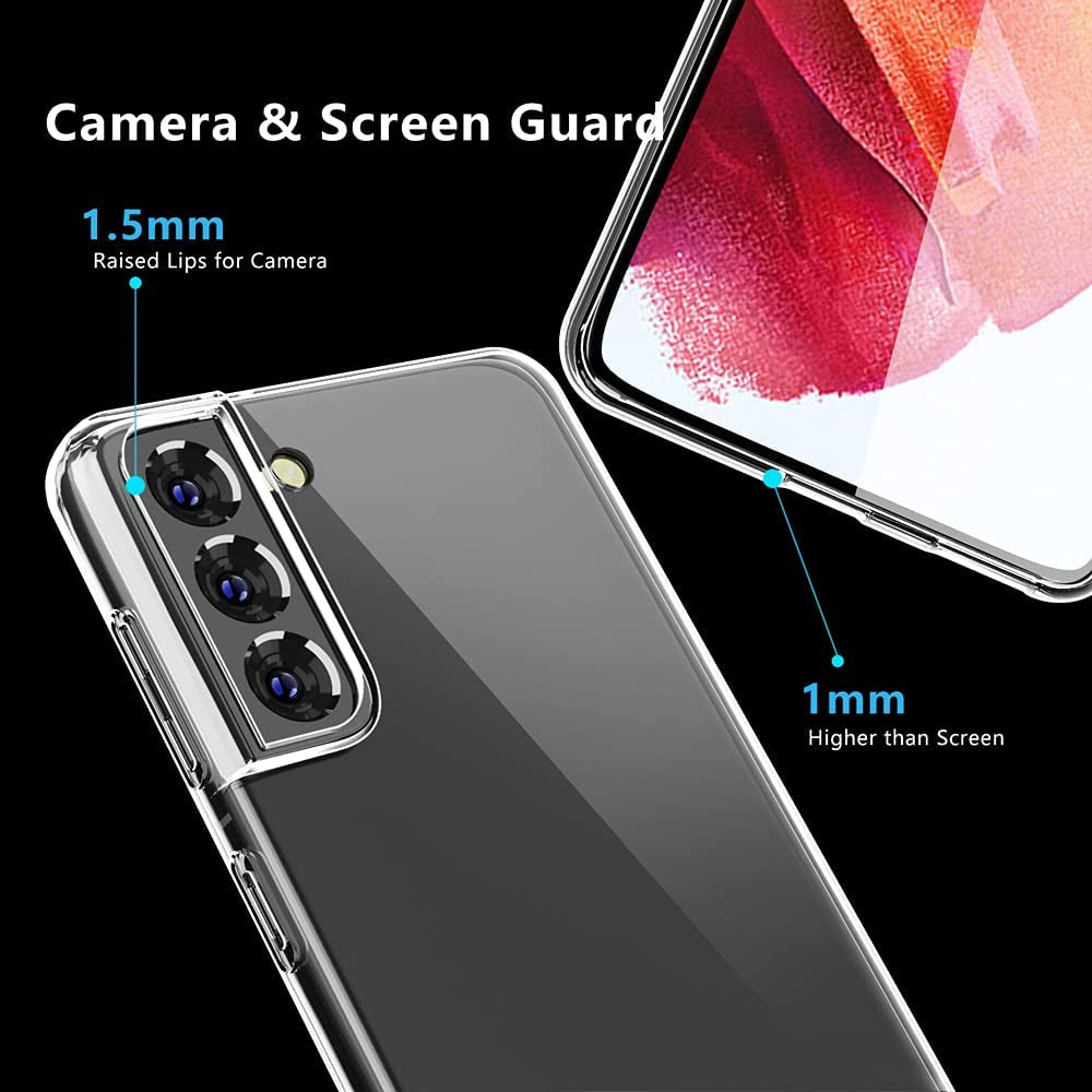 For Samsung Galaxy S21 Clear Phone Case, [Slim Thin] Galaxy S21 5G Case,Shockproof Soft Flexible TPU Rubber Silcone Phone Cover for Samsung S21 5G, 6.2 Inch (2021)  BOSENES   