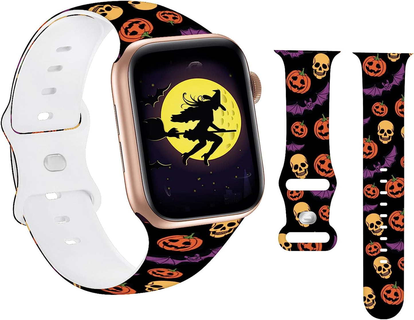 HYHMXB Chic Breathable Character Halloween Bands Compatible with Apple Watch 42Mm 44Mm 45Mm M/L,Grade Soft Silicone Sports Wristband Strap for Iwatch SE & Series 7/6/5/4/3/2/1 (Item 2)  HYHMXB Item 8 42mm/44mm/45mm M/L 
