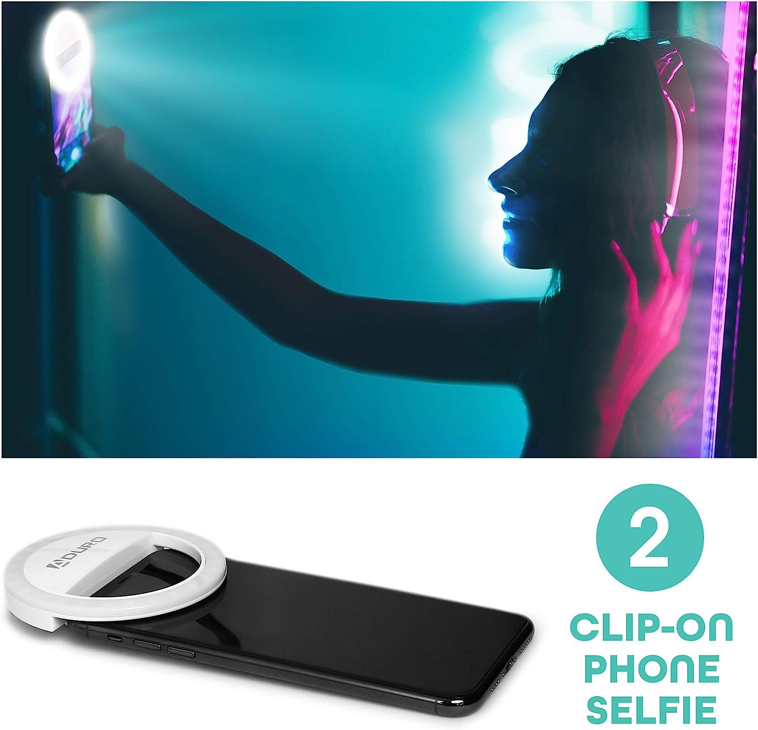 Aduro U-Stream 3-In-1 Ring Light Studio Kit Bundle, Set Includes LED Ring Light with Stand, Clip on Phone Selfie Ring Light & 6Ft LED Strip Lights  Aduro   