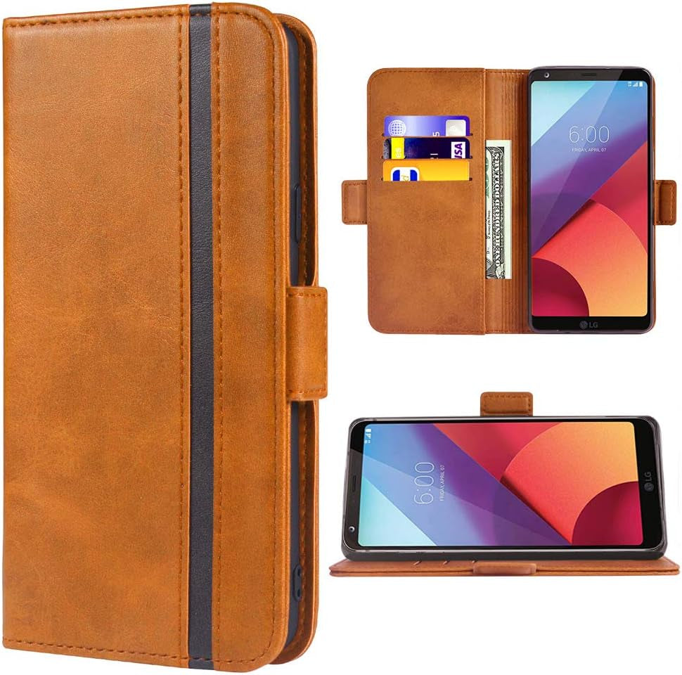 Phone Case for LG G6 5.7 Inch Leather Wallet Cases Credit Card Holder Stand Kickstand Full Body Purse Heavy Duty Protective Hybrid Flip Folio Cover for LGG6 Thinq LG6 Thin Q G 6 plus G6+ 6G Women Red  WWAAYSSXA Brown  