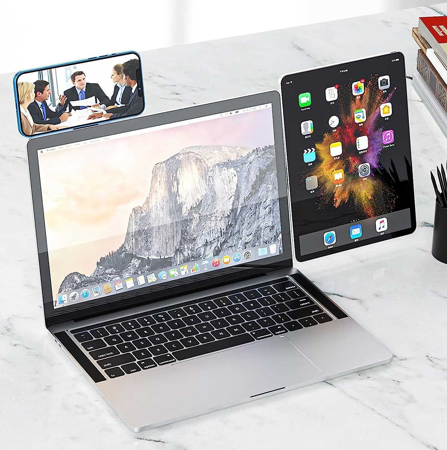 Monring Kitty Paw Laptop Phone Holder,Slim Magnetic Adjustable Cell Phone Stand,Universal Laptop Phone Mount for Monitor Top/Side, Black, 4.7X1.3X0.2 Inch  Monring   