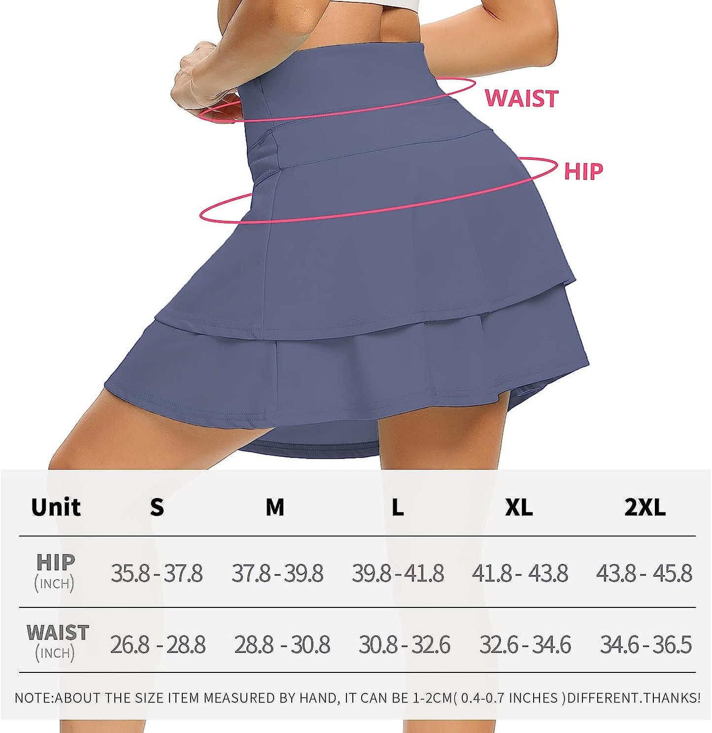 WOWENY Women'S Active Skort Athletic Ruffle Pleated Tennis Skirt with Pocket for Running Golf Workout  WOWENY   