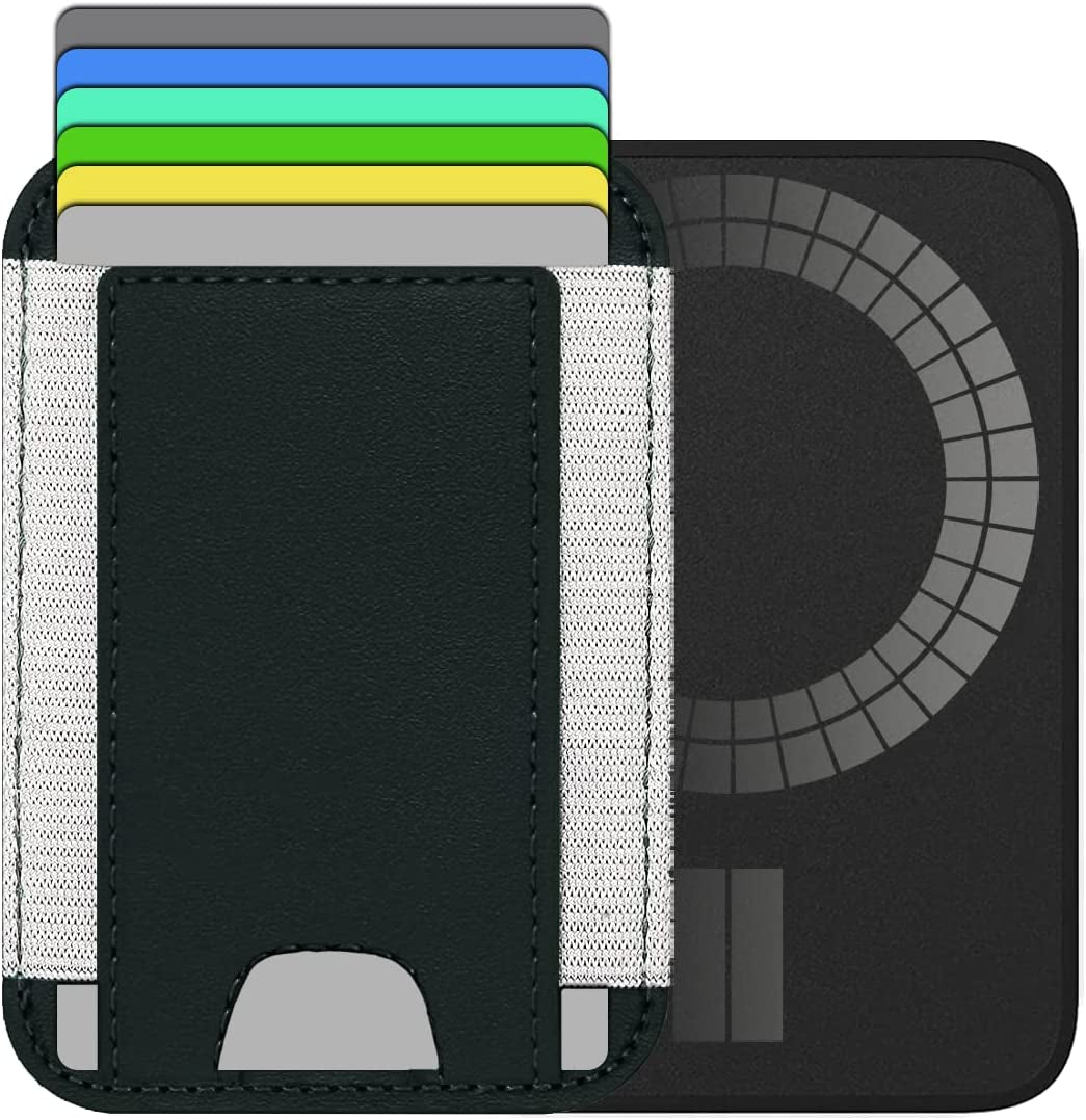 Magnetic Card Holder Designed for Magsafe Wallet, Designed for Iphone 12 13 14 15 Pro Max Mini, Highimitation Leather, Strong Magnet on Back, Quick Access (3 Cards, Dark Cherry)  Python Trend One 6 Cards, Black  