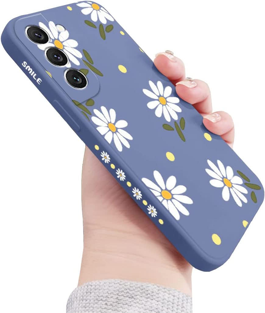 Sunswim Galaxy S21+ plus Case - Cute Daisy, Full Camera Lens Protection, Slim Shockproof TPU Bumper, Liquid Silicone, 6.7" - Purple  Sunswim Grey  