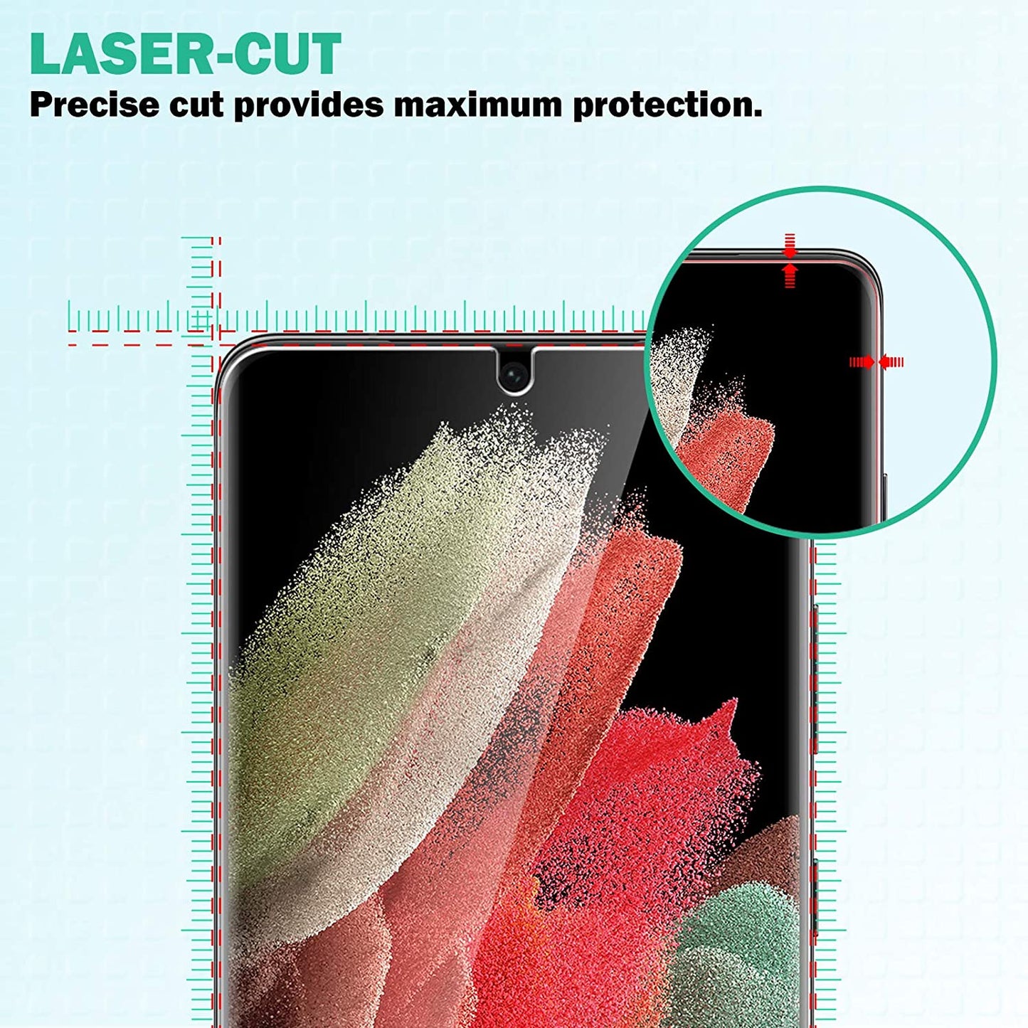EGV [2+2 Pack] Compatible for Samsung Galaxy S21 Ultra 5G 6.8-Inch, Flexible TPU Screen Protector and Glass Camera Lens Protector[Support Fingerprint Reader] [Easy Installation] Case Friendly  EGV   