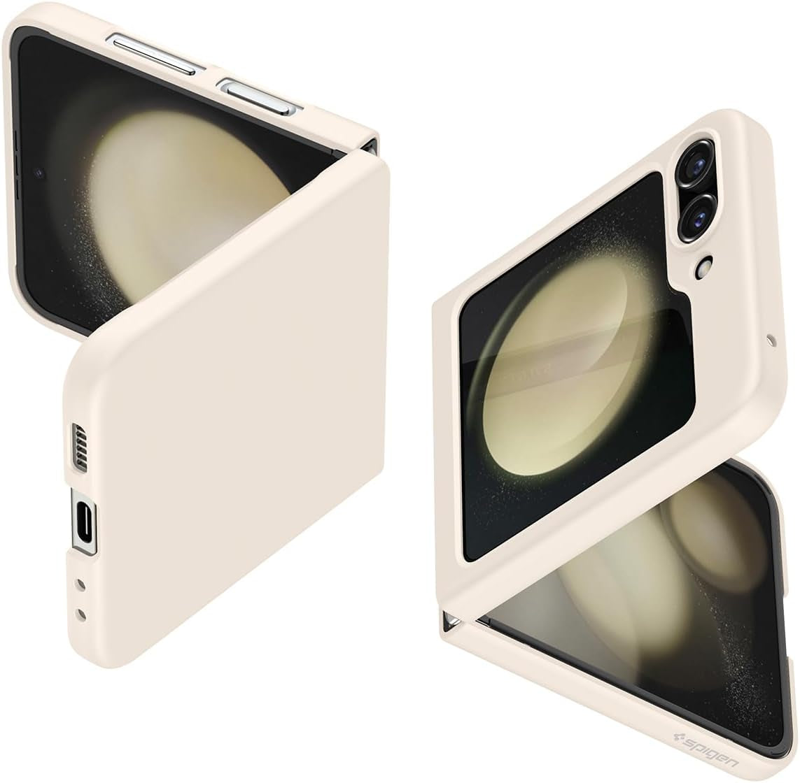 Spigen Air Skin Designed for Galaxy Z Flip 5 Case (2023) - Rose Purple  Spigen Pearled Ivory  