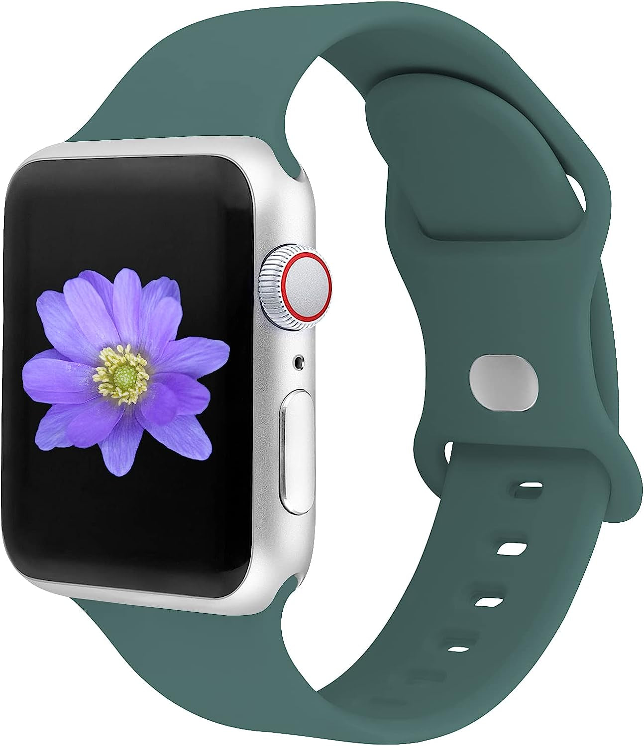 Cindgress Sport Bands Compatible with 42Mm 44Mm 45Mm 41Mm 38Mm 40Mm Apple Watch Bands for Women Men,Compatible with Soft Silicone Apple Watch Series 6 Bands for Women Men Series SE 8 7 6 5 4 3 2 1 Pack  Cindgress Pine Green 38mm/40mm/41mm M/L 