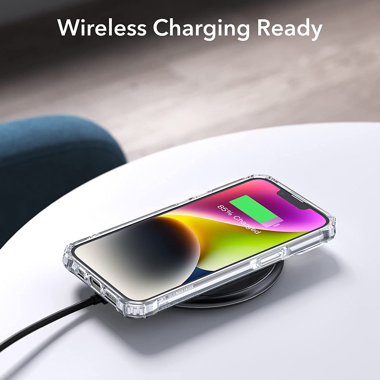 ESR Air Armor Case, Compatible with Iphone 13 Case/Iphone 14 Case, Military-Grade Protection, Shockproof Air-Guard Corners, Yellowing Resistant, Hard Acrylic Back, Scratch Resistant, Clear  Electronic Silk Road Corp   