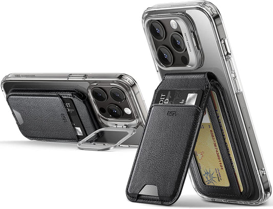 ESR Halolock Magsafe Wallet and Clear Kickstand Case, Compatible with Iphone 14 Pro Max Case, Black Detachable Magsafe Wallet with Adjustable Stand, 3-Card Holder, Military-Grade Protection  ESR   