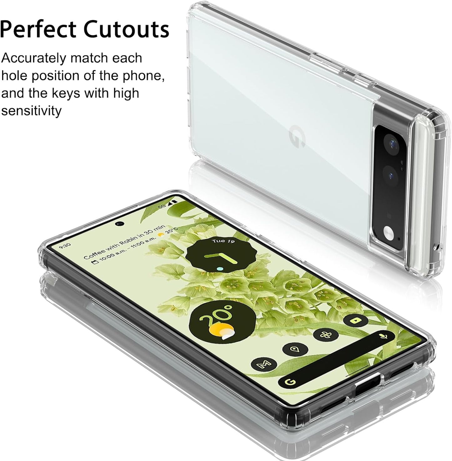 Meliya for Google Pixel 6 Case, Soft TPU Bumper with PC Hard Back Shockproof Anti-Scratched Phone Case Cover for Google Pixel 6 (Clear)  Meliya   