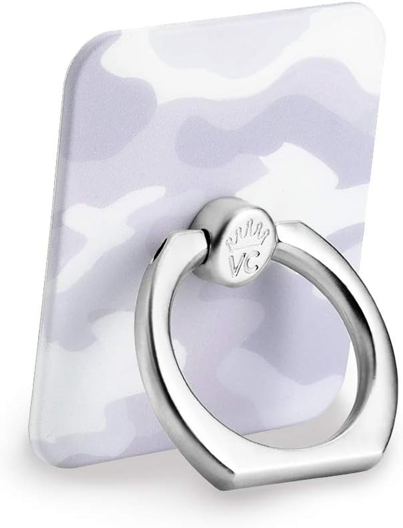 Velvet Caviar Cell Phone Ring Holder - Finger Ring & Stand - Improves Phone Grip Compatible with Iphone, Galaxy and Most Cases (Except Silicone/Leather) - Moonstone Holographic Pink Blue Marble  Velvet Caviar White Camo  