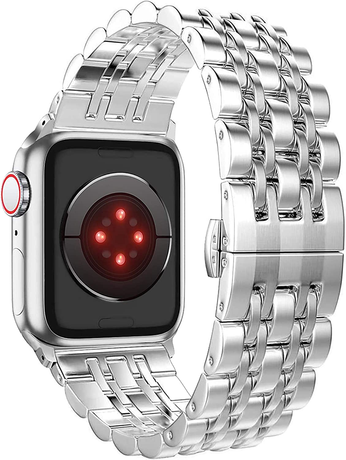 Amzaokay Band Compatible for Apple Watch Series Ultra SE Series 8 7 6 5 4 40Mm 41Mm 44Mm 45Mm 49Mm/ Series 3 2 1 38Mm 42Mm for Women Men,Stainless Steel Band for Iwatch Replacement Strap  AmzAokay Silver 49mm/45mm/44mm/42mm 